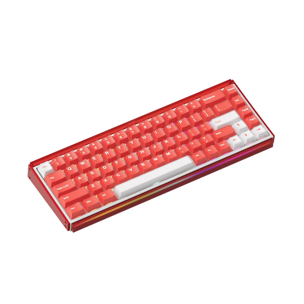 Akko Ray68 RGB Wired Mechanical Keyboard (Misty Red & White) (Akko AstroAim Magnetic Switch) (101-RA68B-004) - Image 3
