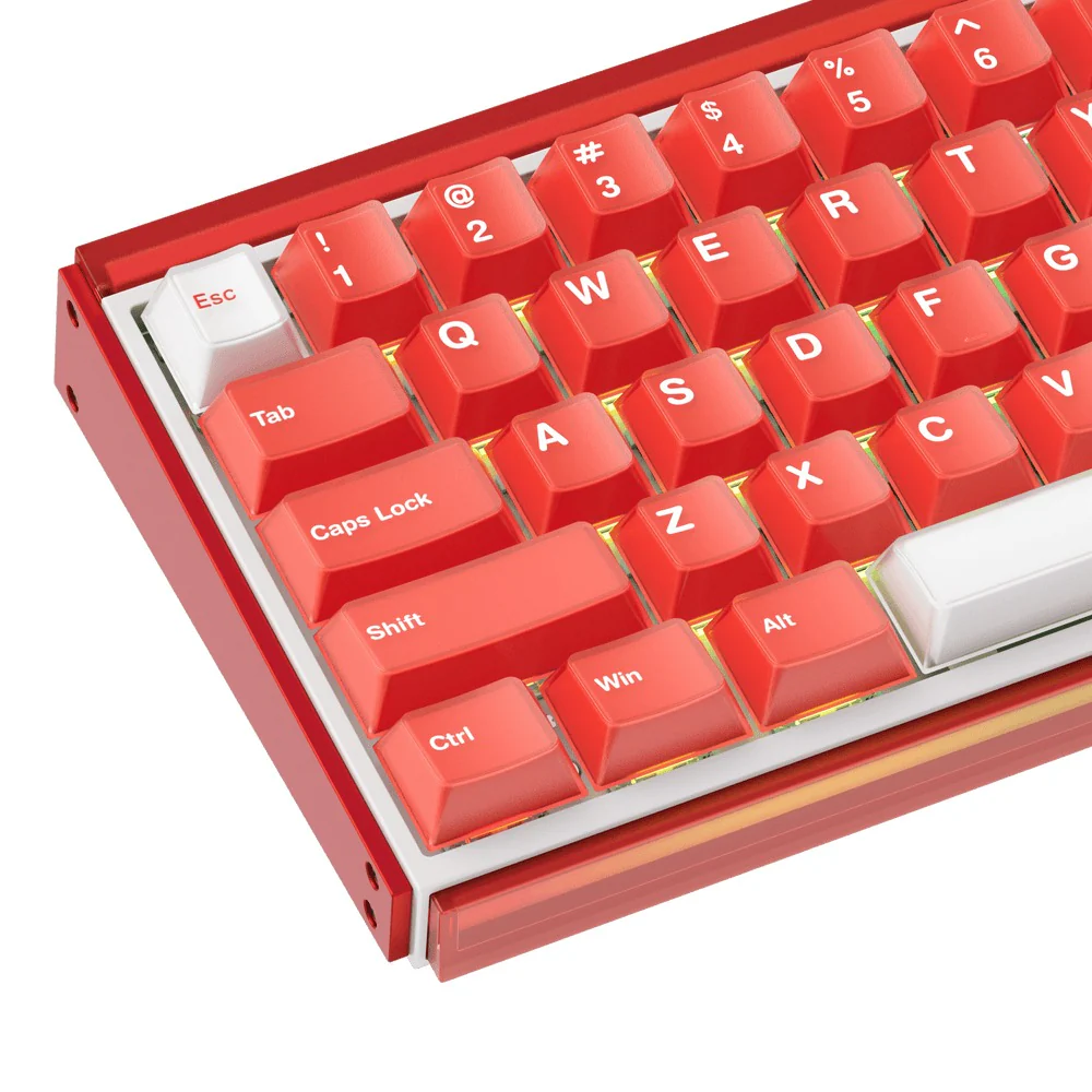 Akko Ray68 RGB Wired Mechanical Keyboard (Misty Red & White) (Akko AstroAim Magnetic Switch) (101-RA68B-004) - Image 4