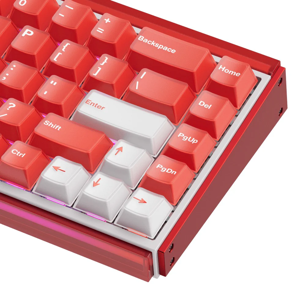 Akko Ray68 RGB Wired Mechanical Keyboard (Misty Red & White) (Akko AstroAim Magnetic Switch) (101-RA68B-004) - Image 6