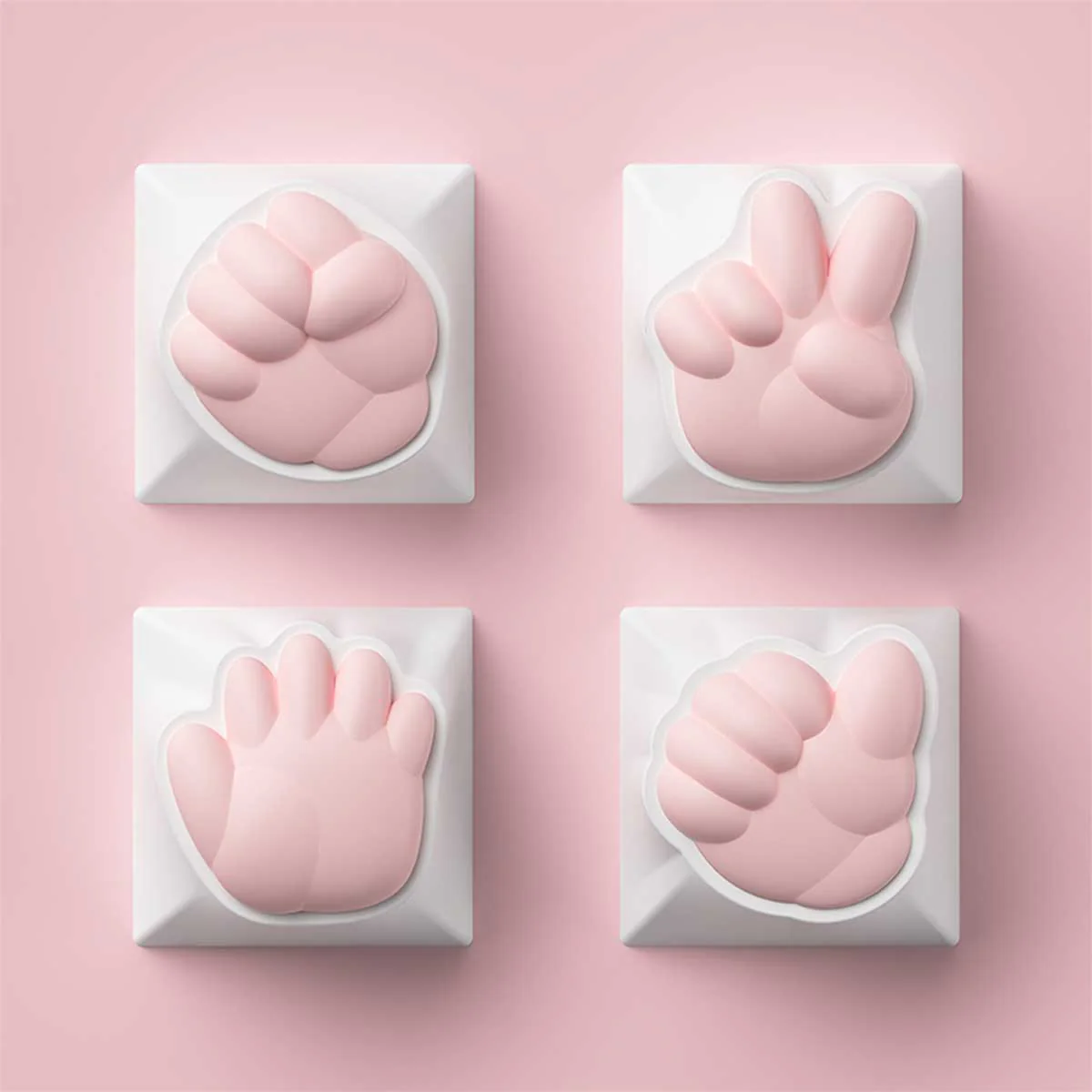 Akko Rock Paper Scissors And Praise Artisan Keycaps