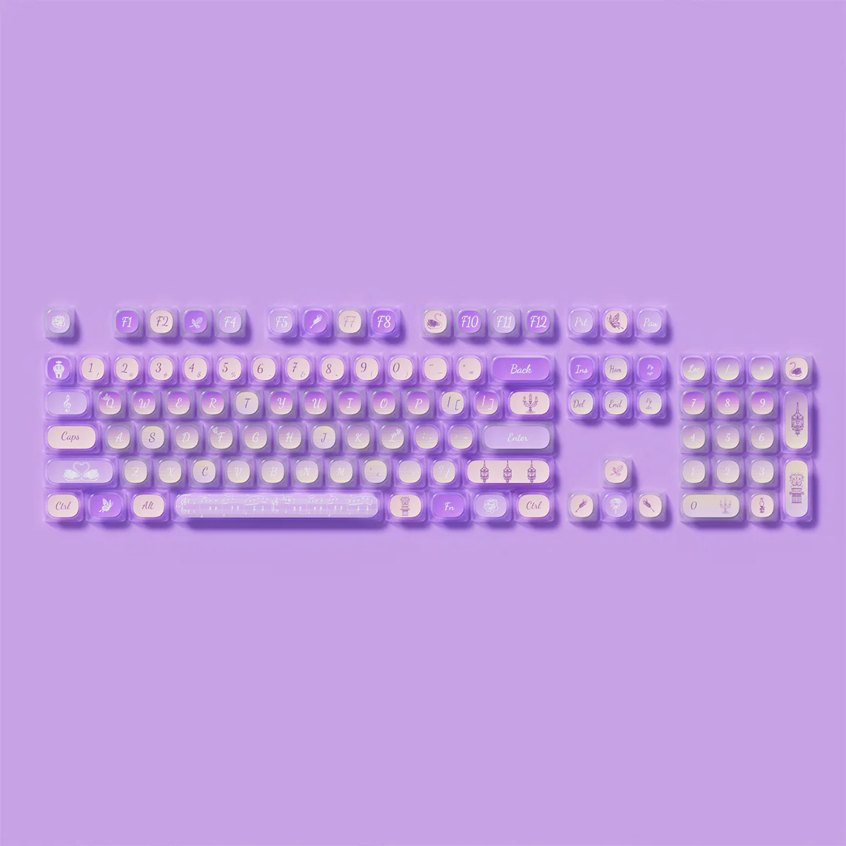 Akko Swan Sonata Pudding Keycap Set MOA Profile 140 Keys - Image 5