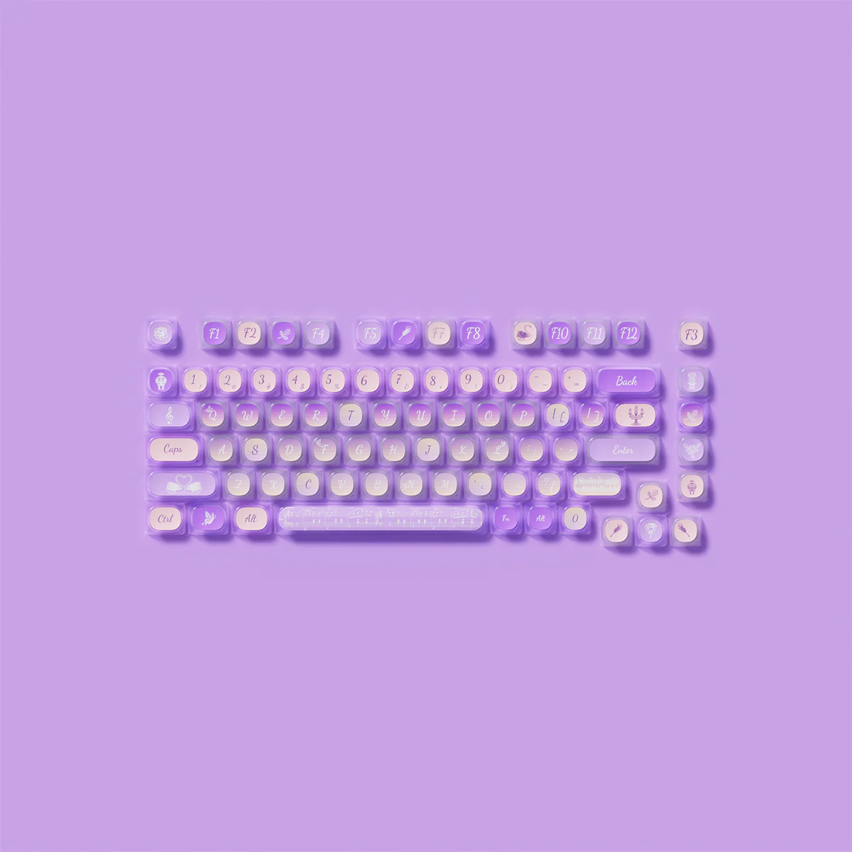 Akko Swan Sonata Pudding Keycap Set MOA Profile 140 Keys - Image 7