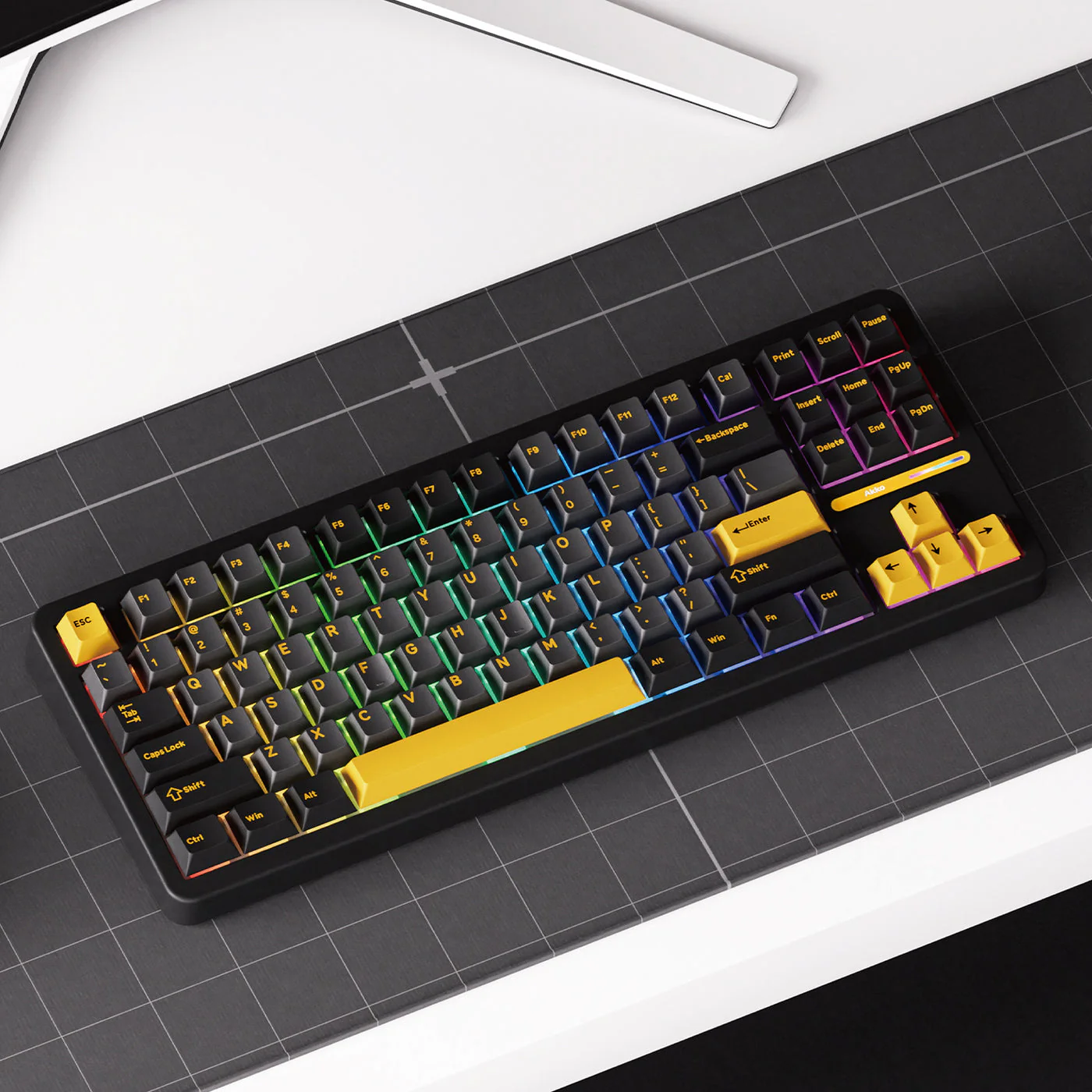 Akko TAC87 Black & Gold Multi-Mode RGB Hot-Swappable Mechanical Keyboard (Akko Mirror Switch) - Image 2