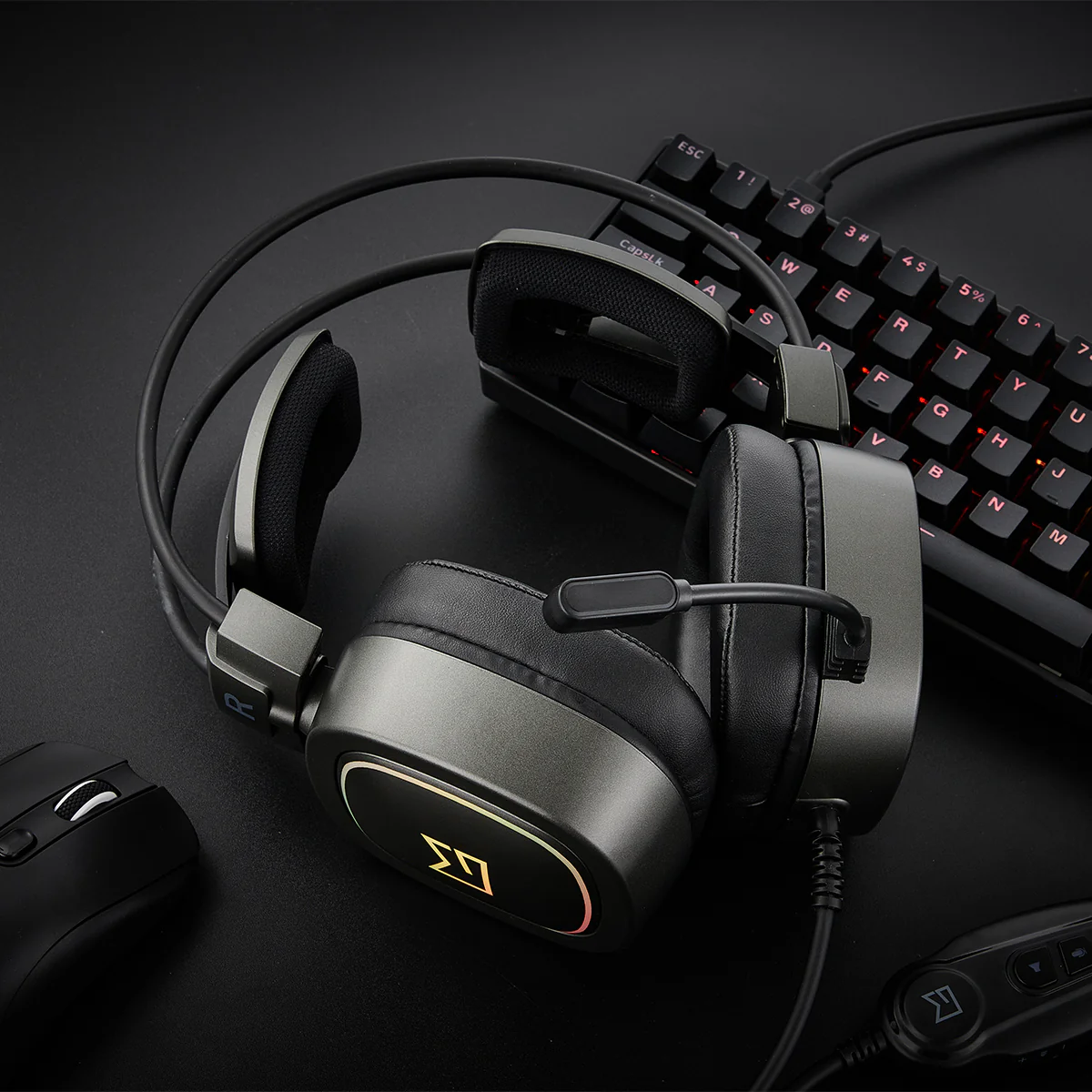 Akko x MonsGeek MA01 RGB 7.1 Virtual Surround Sound Wired Headset (Classic Space Grey) - Image 7