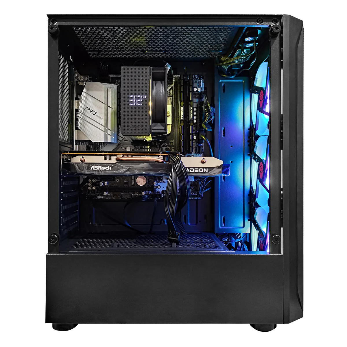 Alpha Aurora Black Desktop Gaming PC | AMD Ryzen 5 5600 | 16GB RAM | 500GB SSD | RX 7600 OC | Windows 11 Pro - Image 2