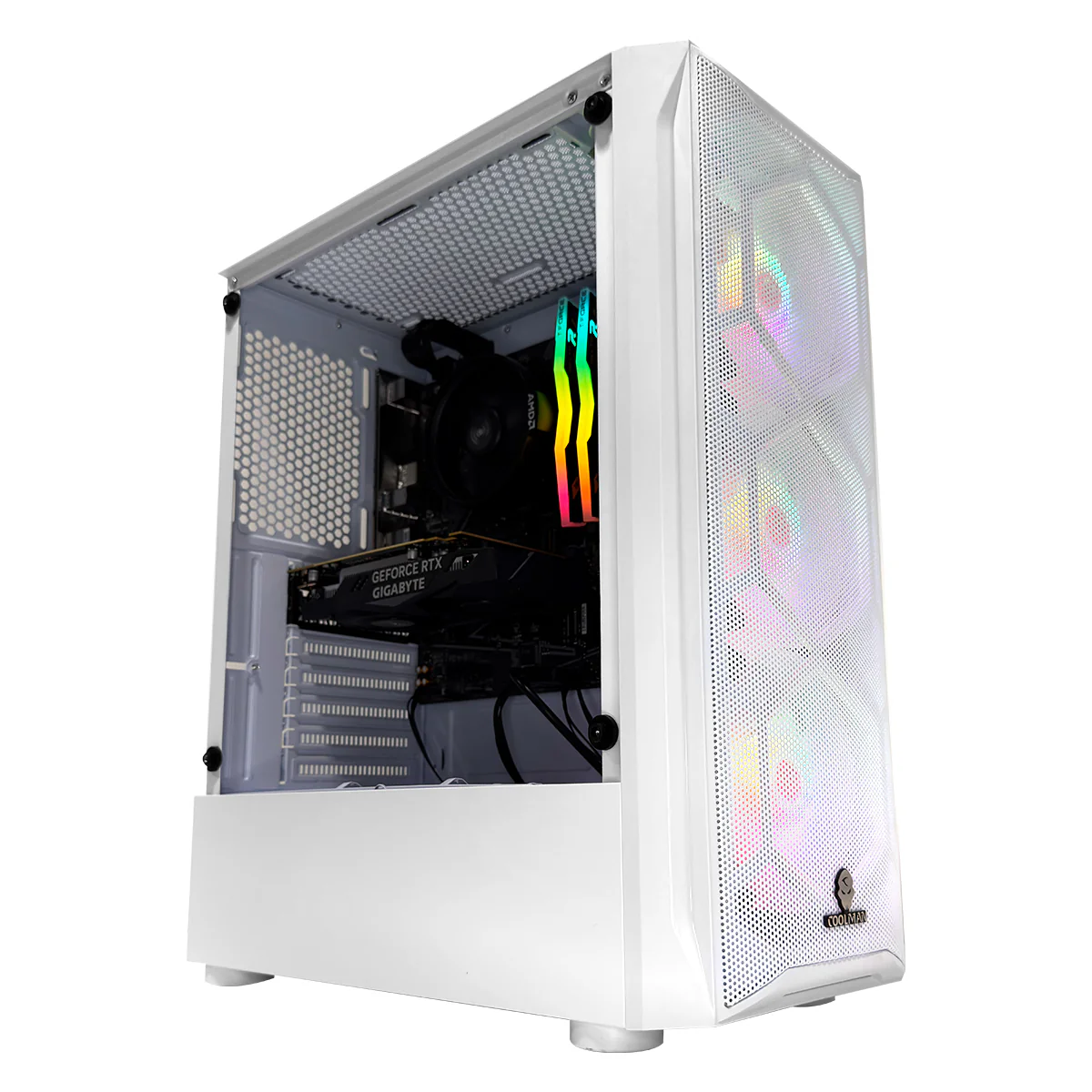 Alpha Aurora Gaming White Desktop Gaming PC | AMD Ryzen 5 5600 | 16GB RAM | 500GB SSD | RTX 3050 | Windows 11 Pro - Image 3