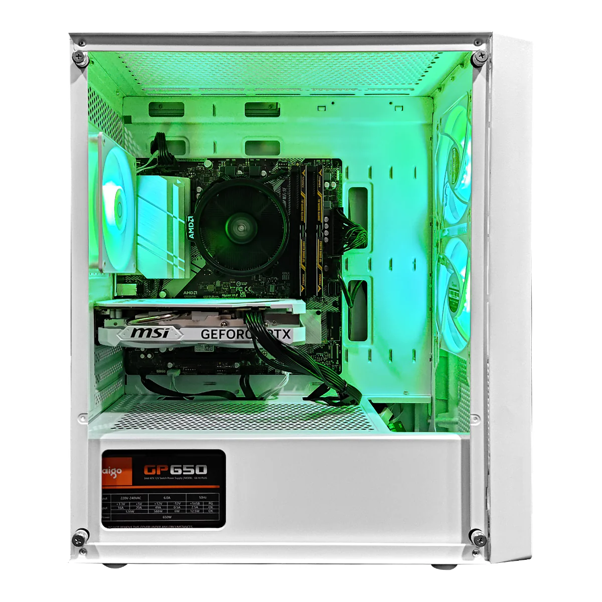 Alpha Gamma C50 White Desktop Gaming PC | AMD Ryzen 5 5600 | 16GB RAM | 512GB SSD | RTX 4060 | Windows 11 Pro - Image 2