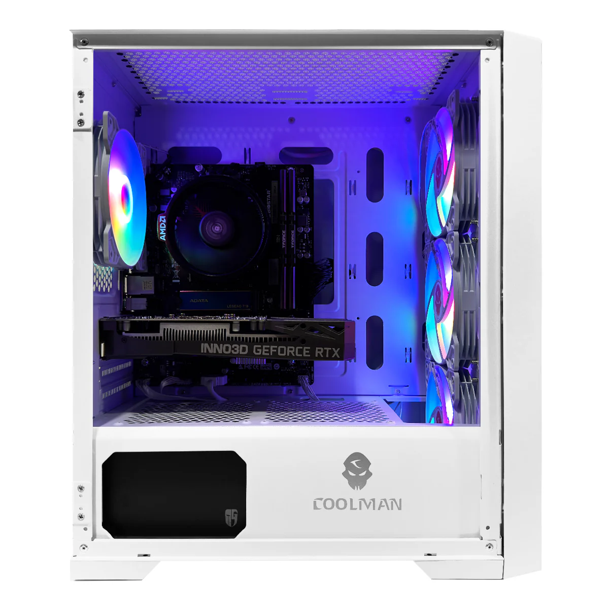 Alpha Ruby White Desktop Gaming PC | AMD Ryzen 5 5500 | 16GB (2x8GB) RAM | 500GB SSD | RTX 3050 | Windows 11 Pro - Image 2