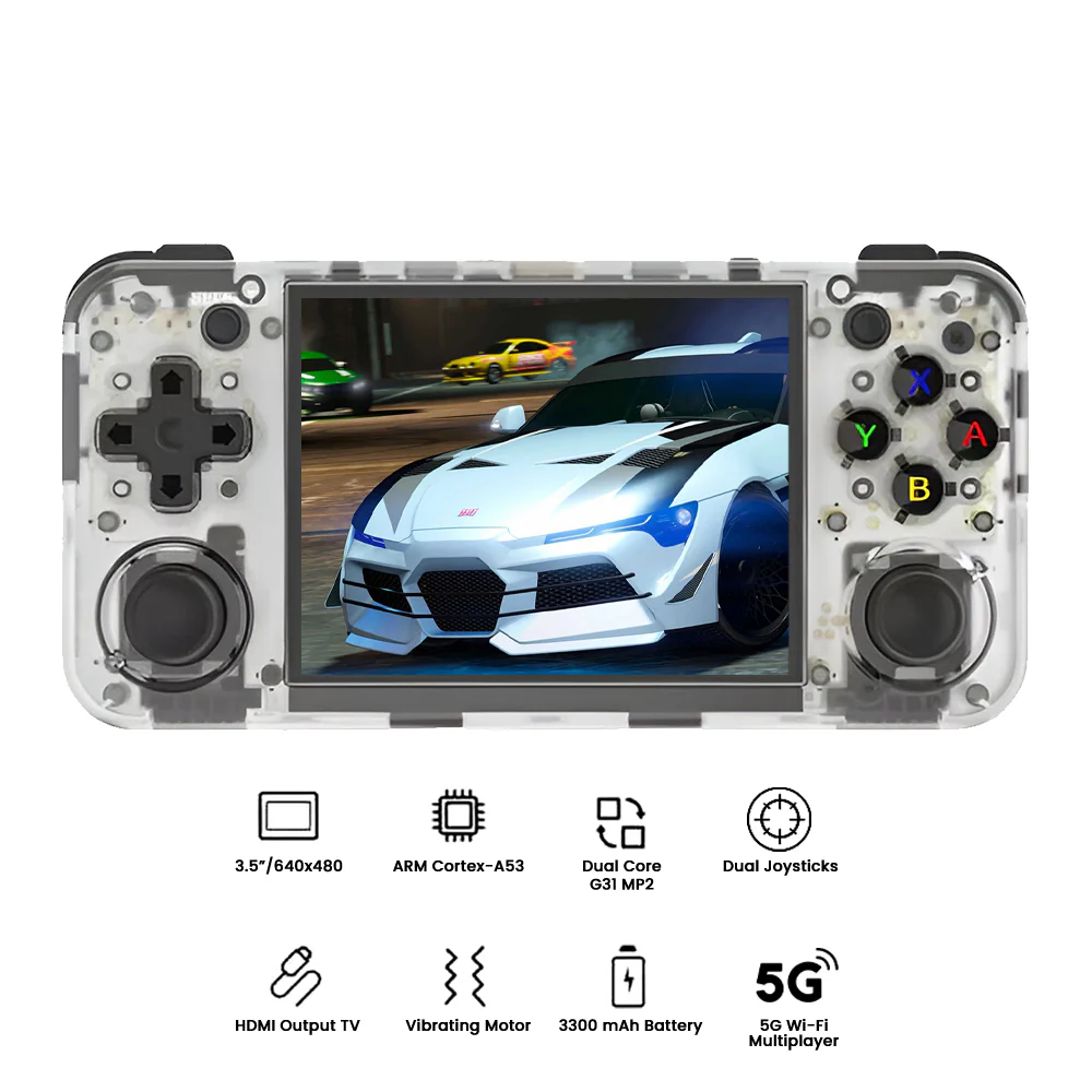 Anbernic RG35XX H Handheld Gaming Console (Black, Transparent Purple, Transparent White) - Image 10