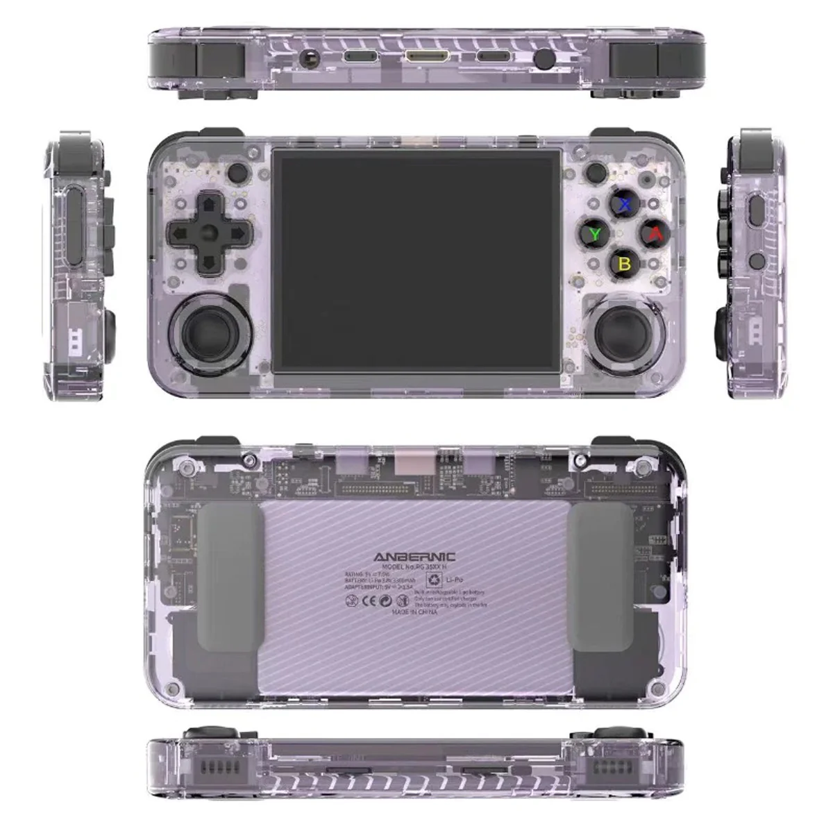 Anbernic RG35XX H Handheld Gaming Console (Black, Transparent Purple, Transparent White) - Image 5