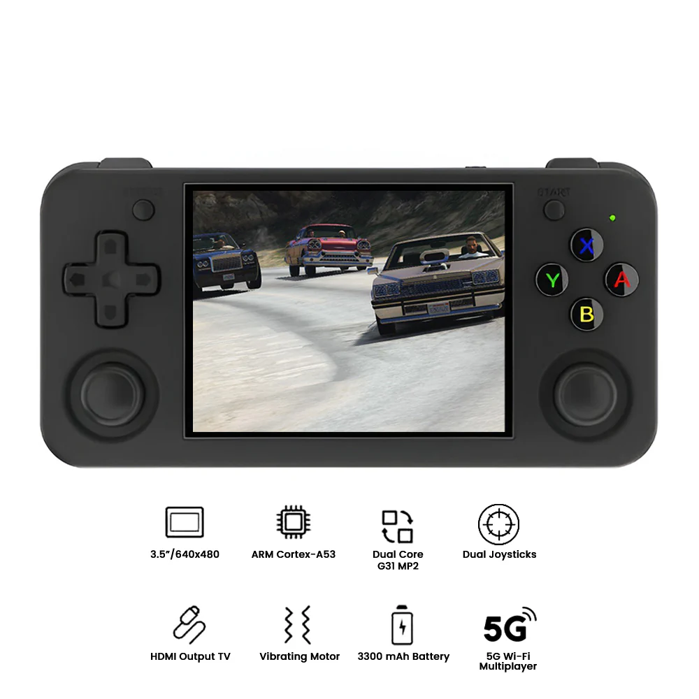 Anbernic RG35XX H Handheld Gaming Console (Black, Transparent Purple, Transparent White) - Image 8