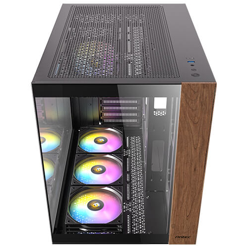 Antec CX800 Wood ARGB Dual Chamber Mid-Tower PC Gaming Case (Black) - Image 3