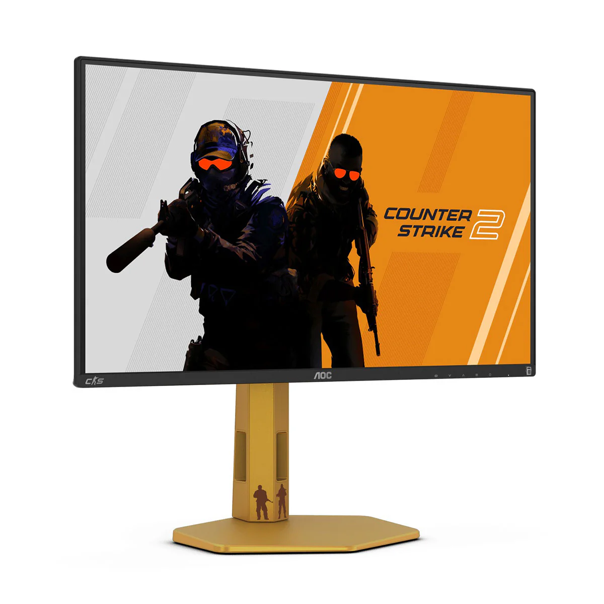 AOC CS25G 24" FHD (1920x1080) IPS 310Hz 0.3Ms Nvidia G-Sync Gaming Monitor with Height / Tilt / Swivel / Pivot Adjustment (Black/Gold) - Image 2