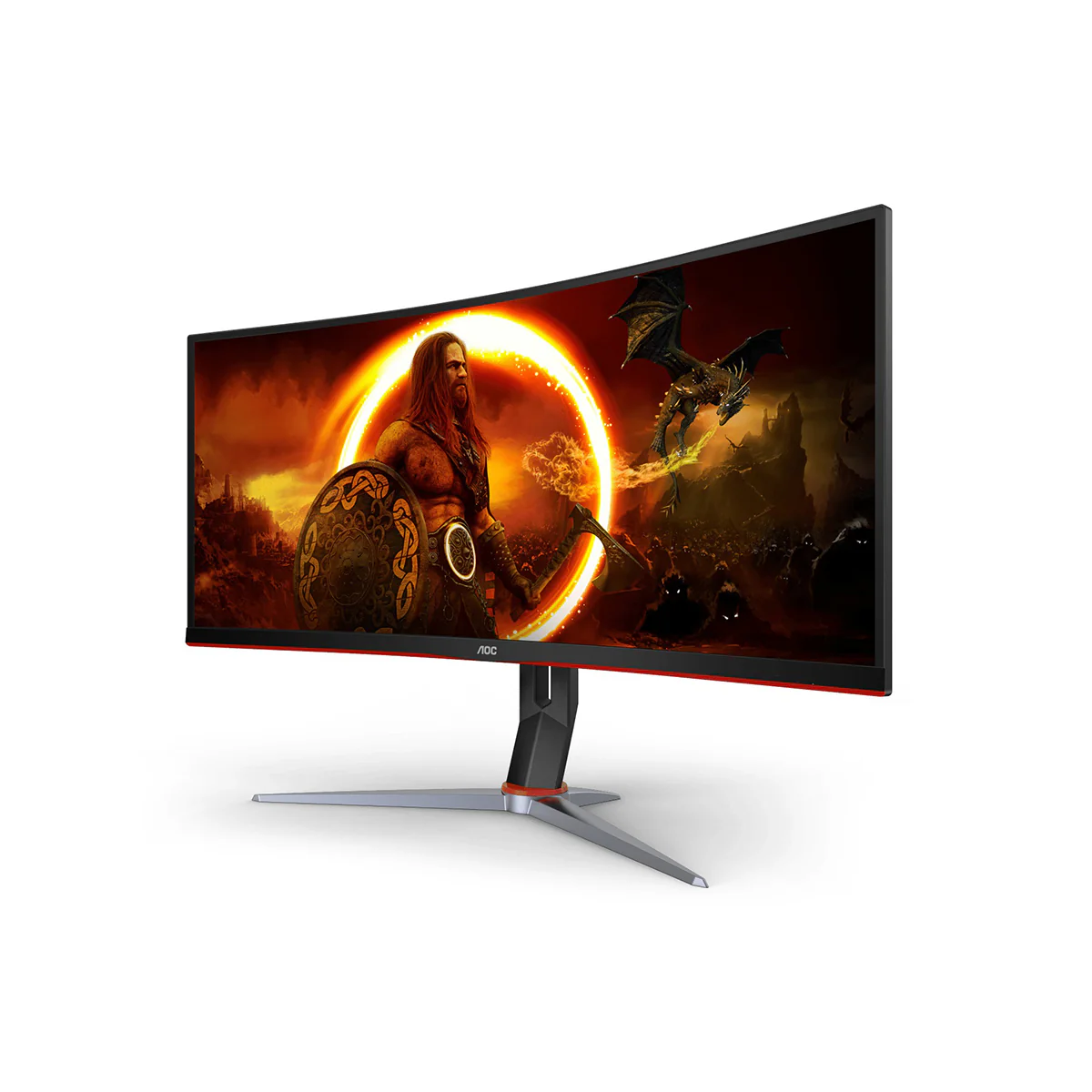 AOC CU34G2X/71 34" WQHD (3440x1440) 144Hz 1ms MPRT Wide View Adaptive Sync Gaming Monitor (Black/Red) - Image 3