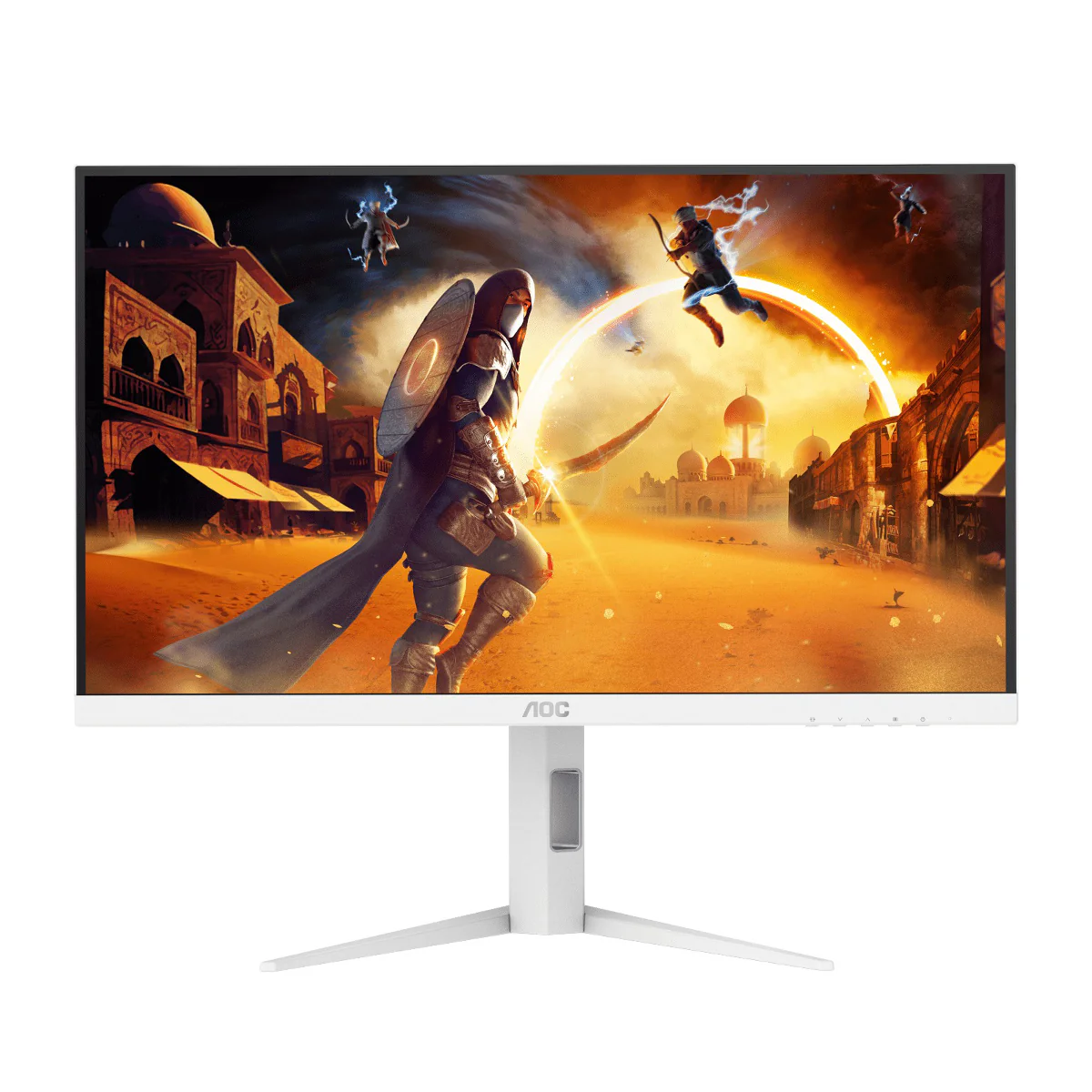 AOC Q27G4/WS/69 27" QHD (2560x1440) 200Hz 0.3ms MPRT Fast IPS Gaming Monitor with Tilt, Swivel, Pivot & Height Adjustment (White/Silver) - Image 2
