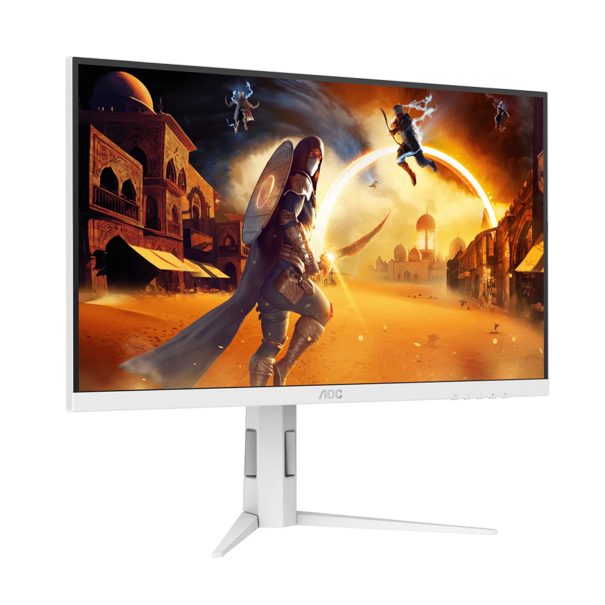 AOC Q27G4/WS/69 27" QHD (2560x1440) 200Hz 0.3ms MPRT Fast IPS Gaming Monitor with Tilt, Swivel, Pivot & Height Adjustment (White/Silver) - Image 4