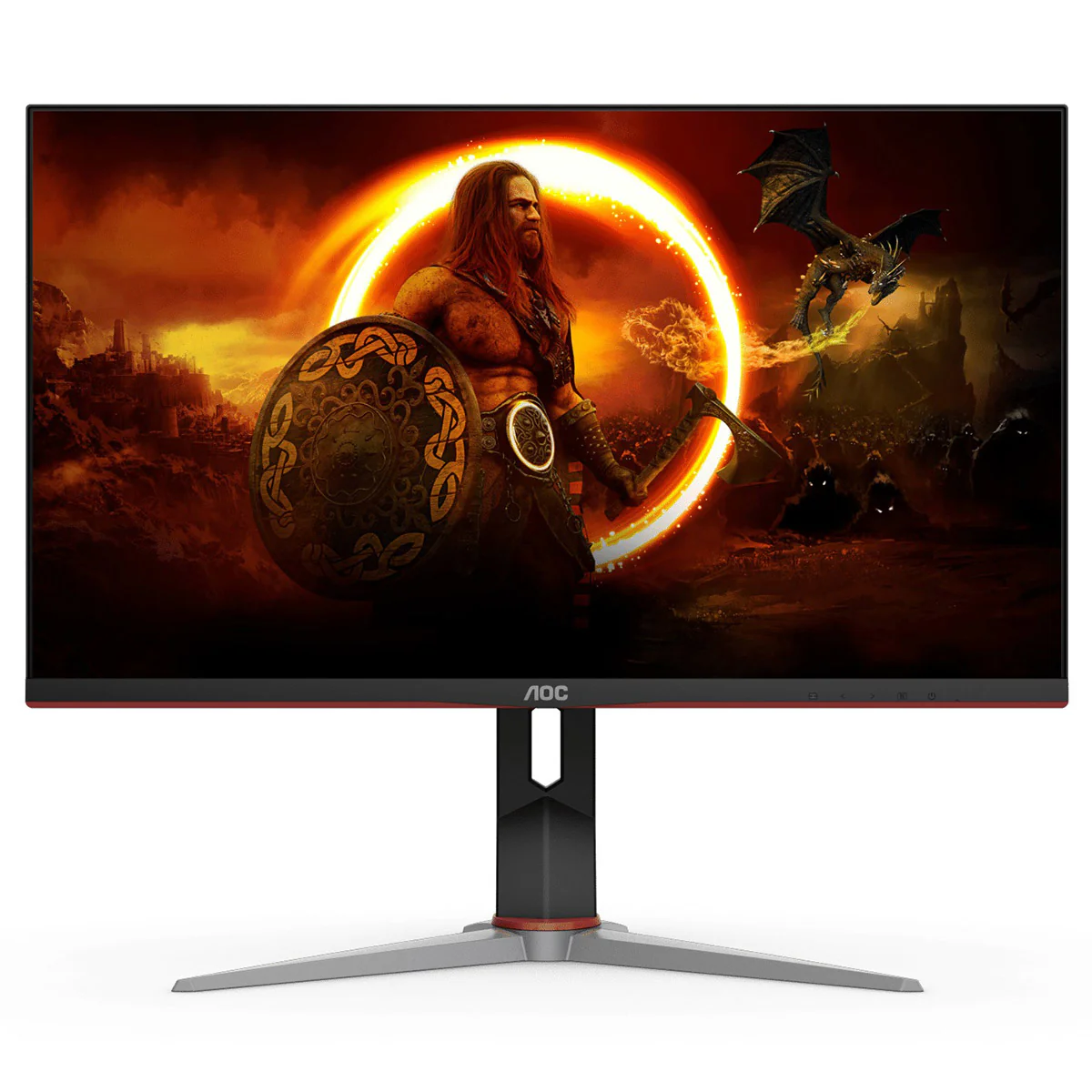 AOC U28G2X 28" 4K (3840x2160) 144Hz 1ms MPRT DisplayHDR 400 AMD Freesync Premium IPS Gaming Monitor (Black/Red) - Image 2