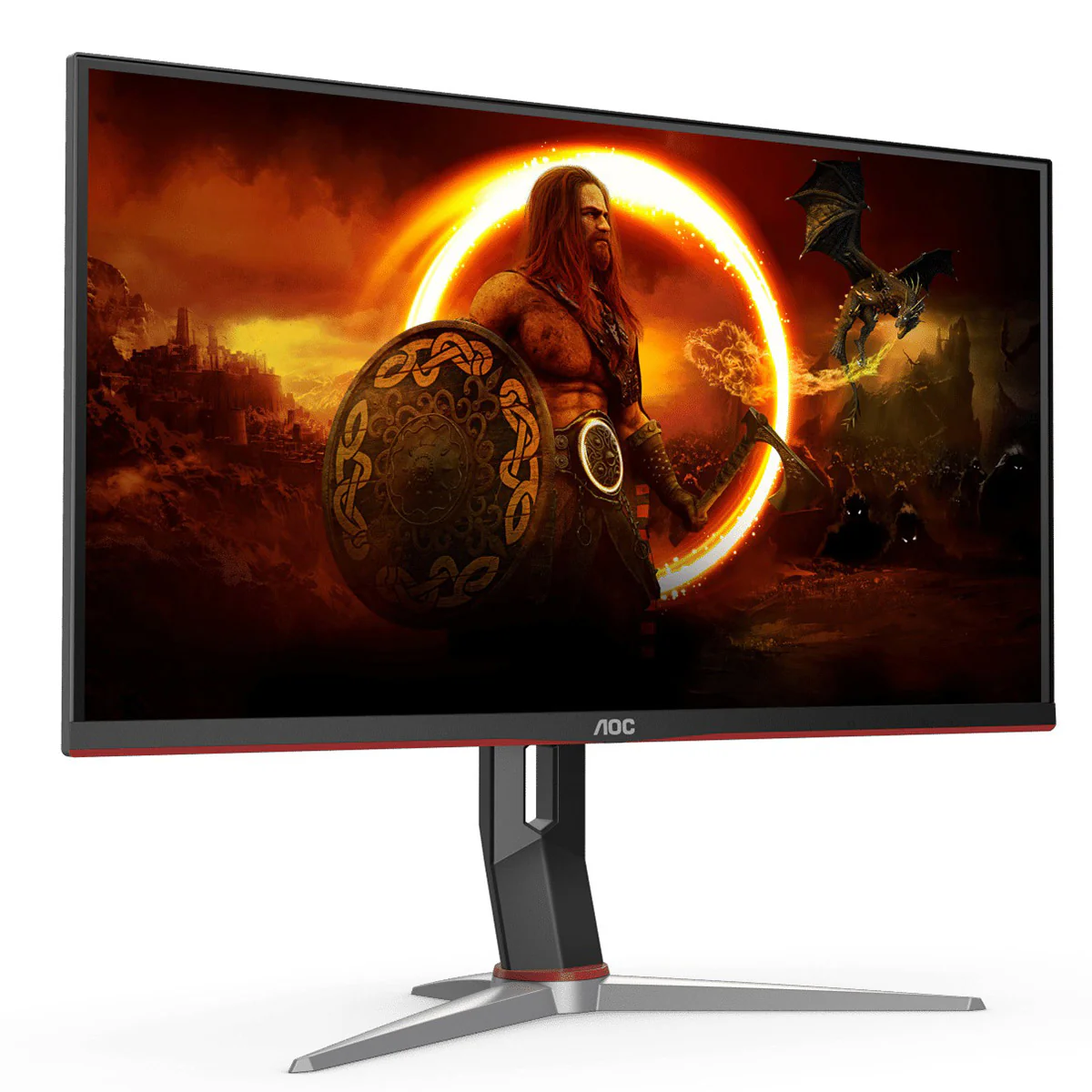 AOC U28G2X 28" 4K (3840x2160) 144Hz 1ms MPRT DisplayHDR 400 AMD Freesync Premium IPS Gaming Monitor (Black/Red) - Image 3