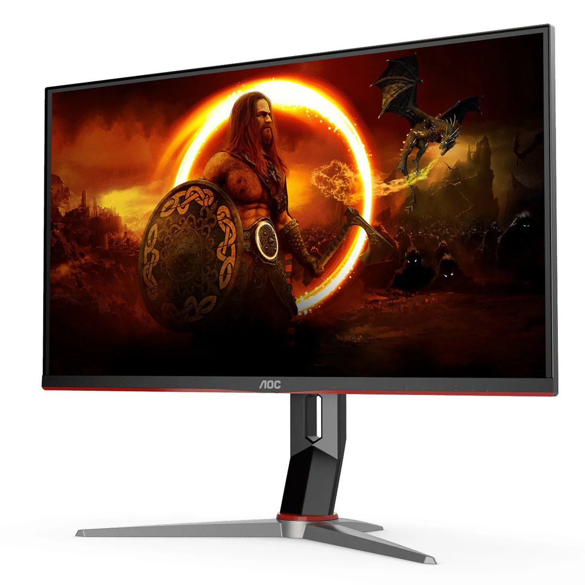 AOC U28G2X 28" 4K (3840x2160) 144Hz 1ms MPRT DisplayHDR 400 AMD Freesync Premium IPS Gaming Monitor (Black/Red) - Image 4