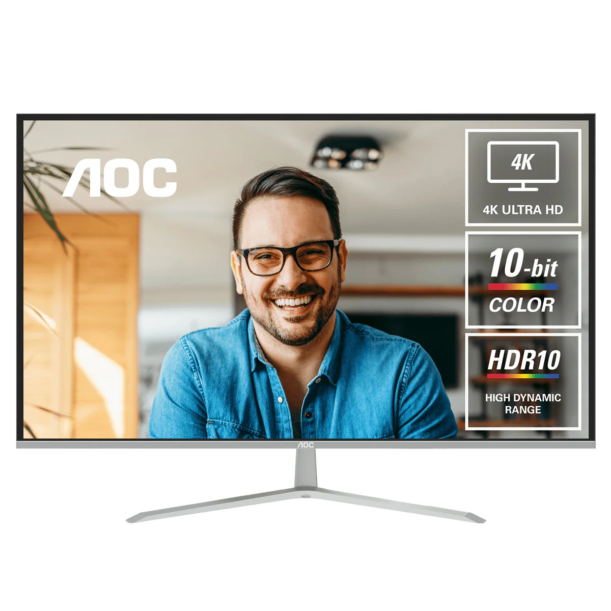 AOC U32V11N/71 31.5" UHD (3840x2160) 60Hz 4ms GTG VA Monitor with Tilt Adjustment (Black/Silver) - Image 11