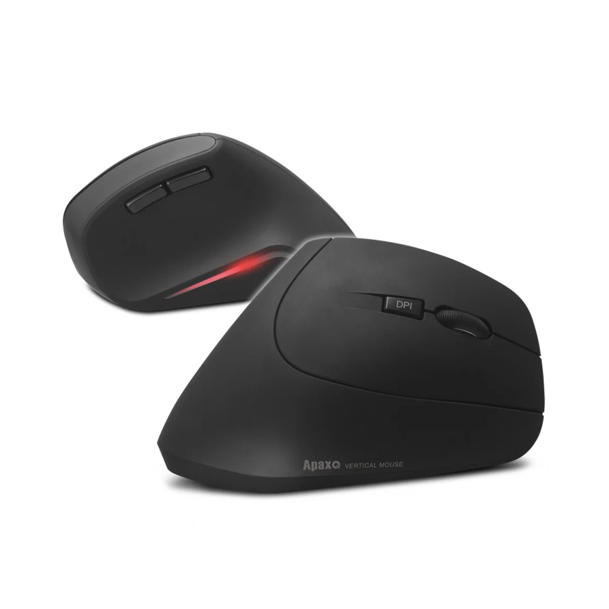 ApaxQ MV-186 Ergonomic Wireless Vertical Mouse (Black) - Image 2