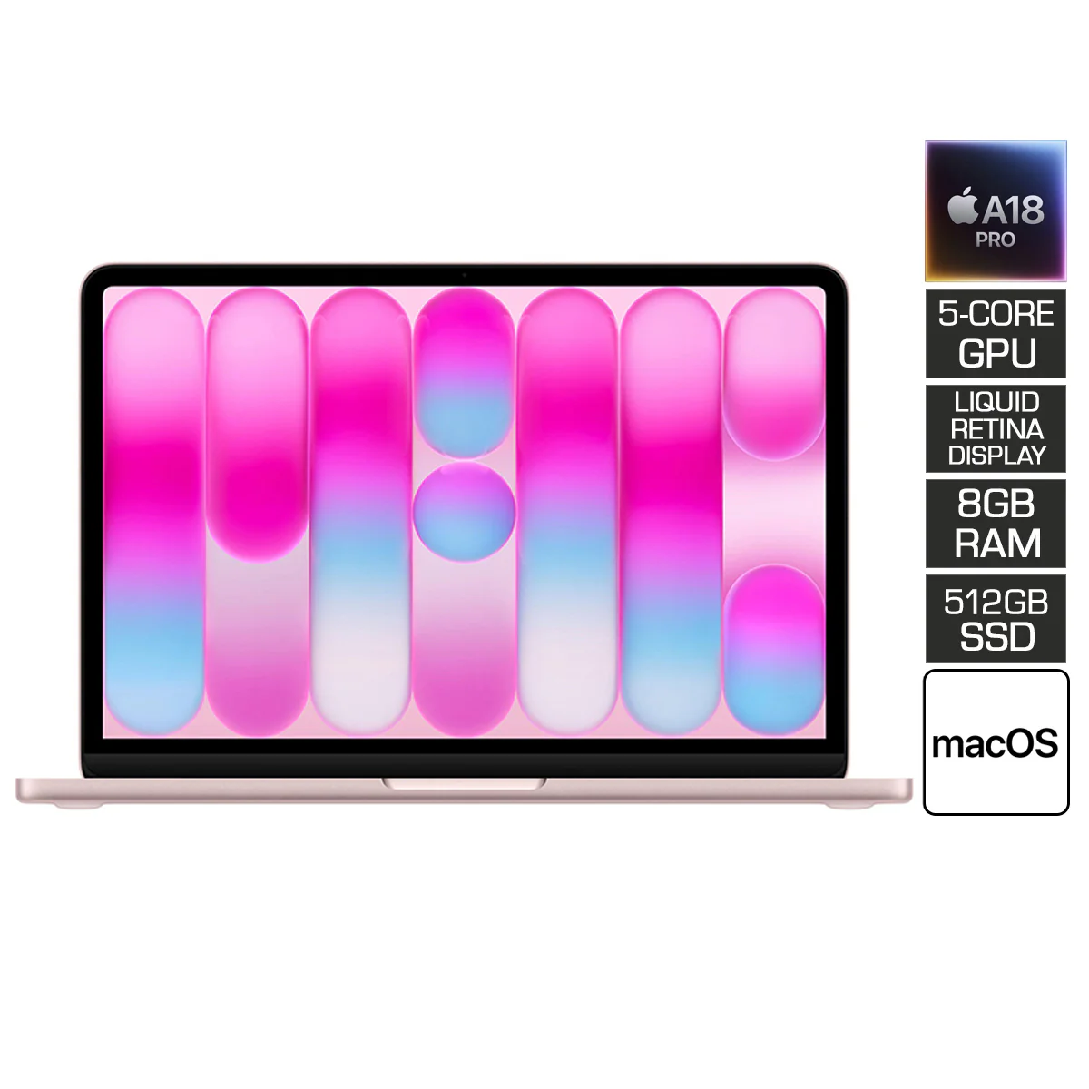 Apple MacBook Neo 13" 8GB+512GB A18 Pro Chip with 6-Core CPU & 5-Core GPU (Blush) (MHFJ4PP/A)