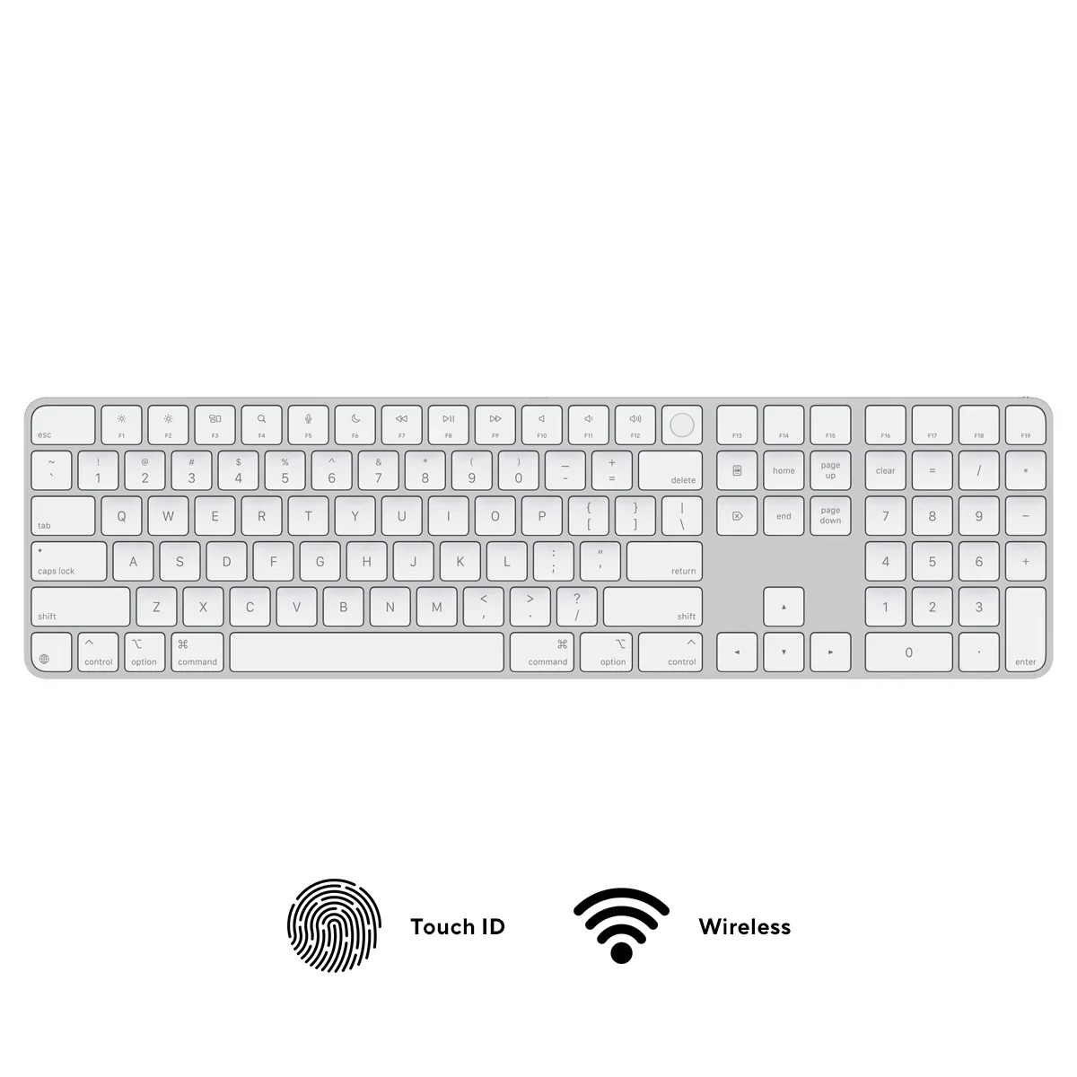 Apple Magic Keyboard with Touch ID and Numeric Keypad for Mac Models with Apple Silicon (MK2C3ZA/A)