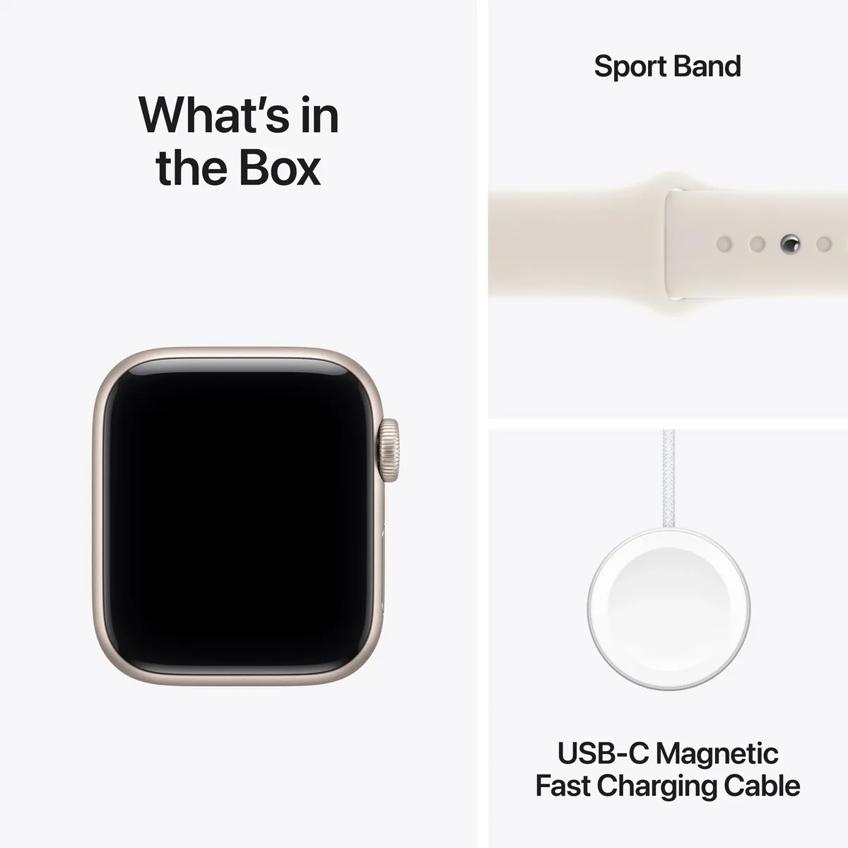 Apple Watch SE 3 GPS 40mm Aluminum Case with Starlight Sport Band M/L (Starlight) (MEH54X/A) - Image 8