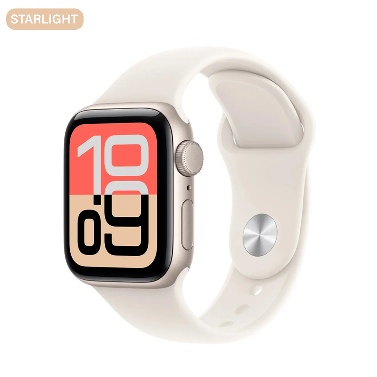 Apple Watch SE 3 GPS 40mm Aluminum Case with Starlight Sport Band M/L (Starlight) (MEH54X/A) - Image 9