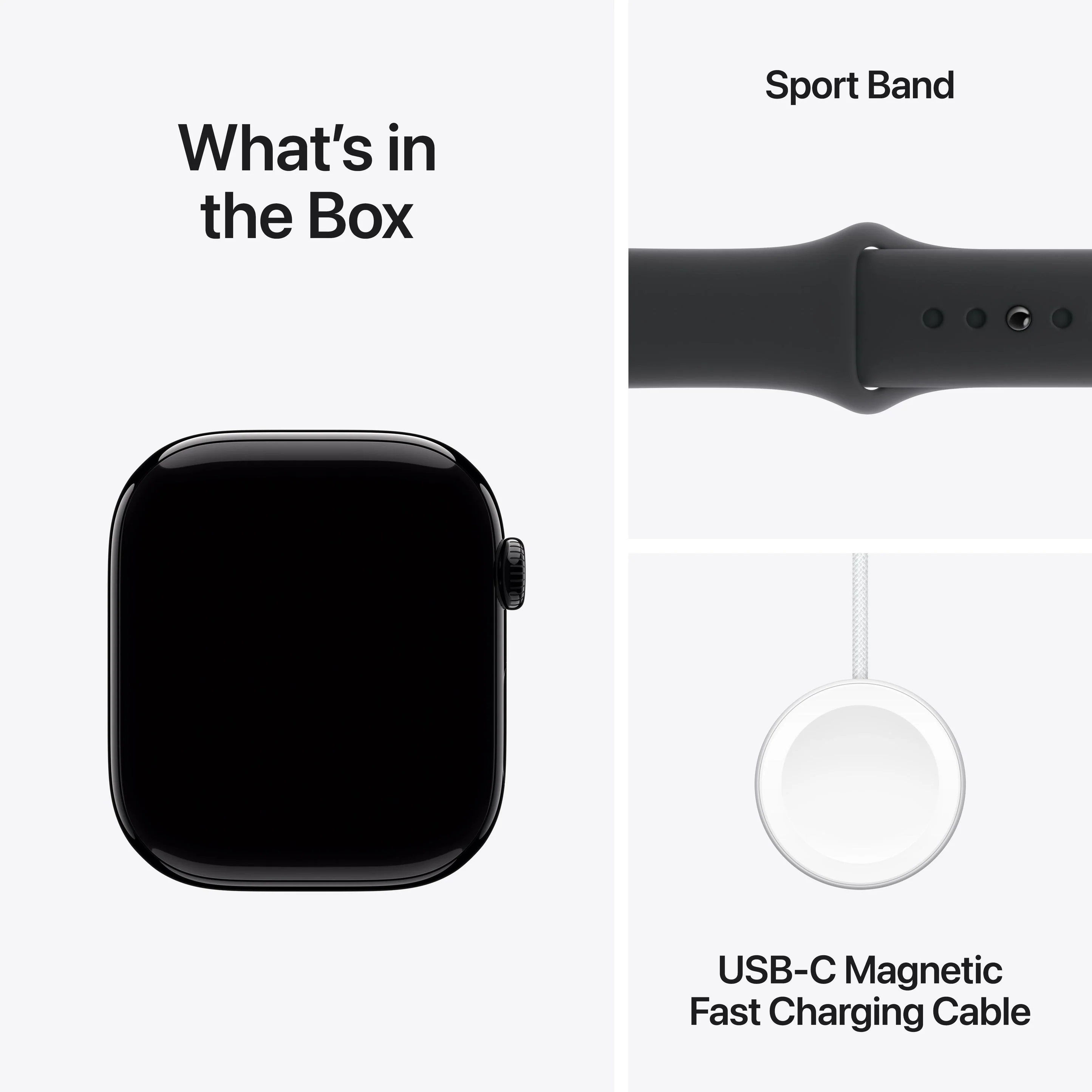 Apple Watch Series 10 GPS 46mm Aluminum Case with Black Sport Band - (Jet Black) (S/M, M/L) (MWWP3ZP/A, MWWQ3ZP/A) - Image 10