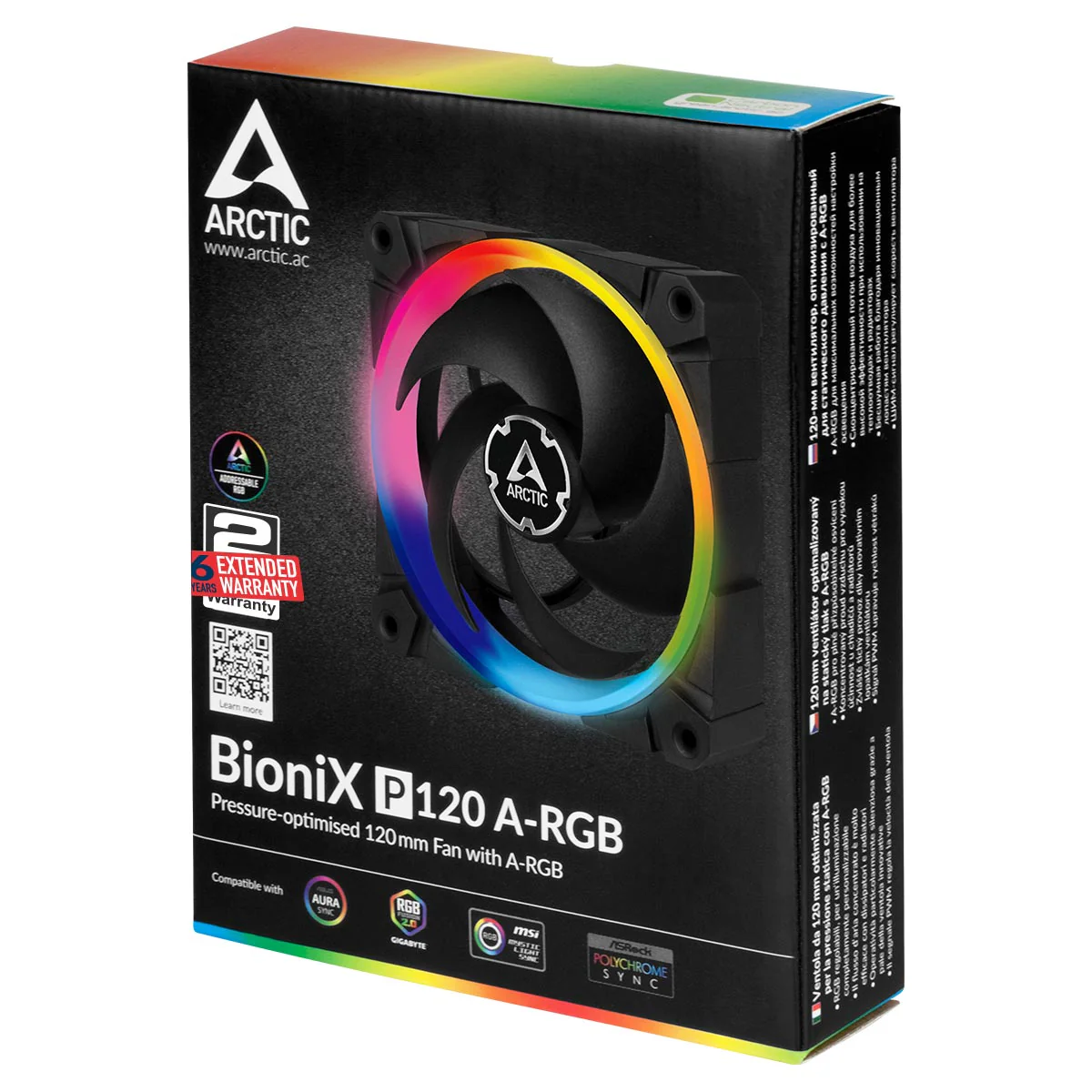 Arctic BioniX P120 A-RGB 120mm PWM Single Fan with Cable Splitter - without Controller (ACFAN00146A) - Image 8