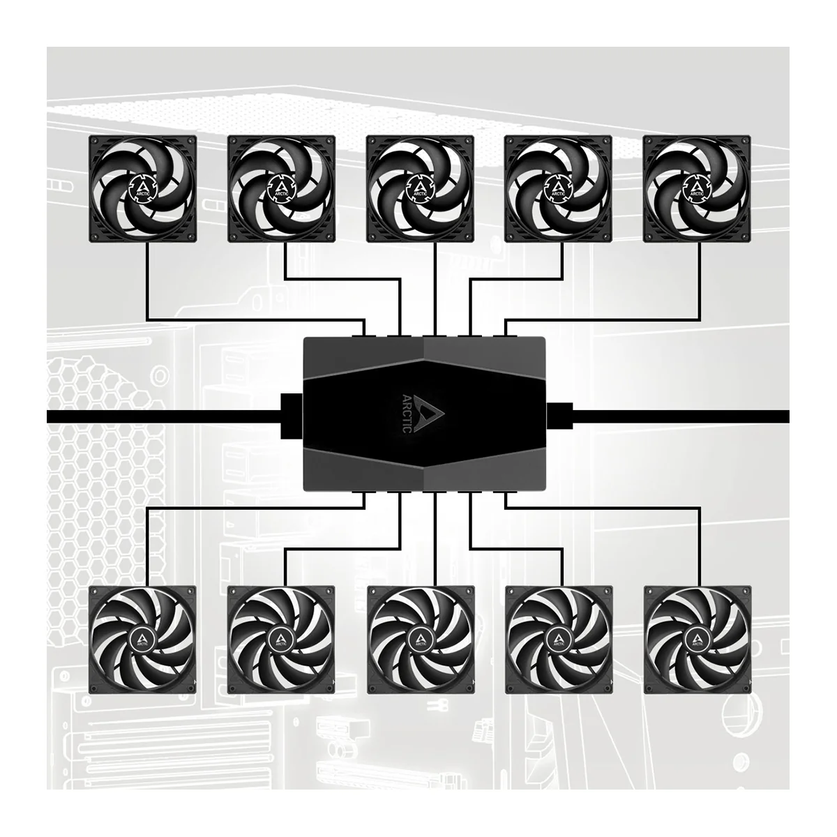Arctic Case Fan Hub - 10-Port PWM Fan Hub with SATA Power (ACFAN00175A) - Image 8