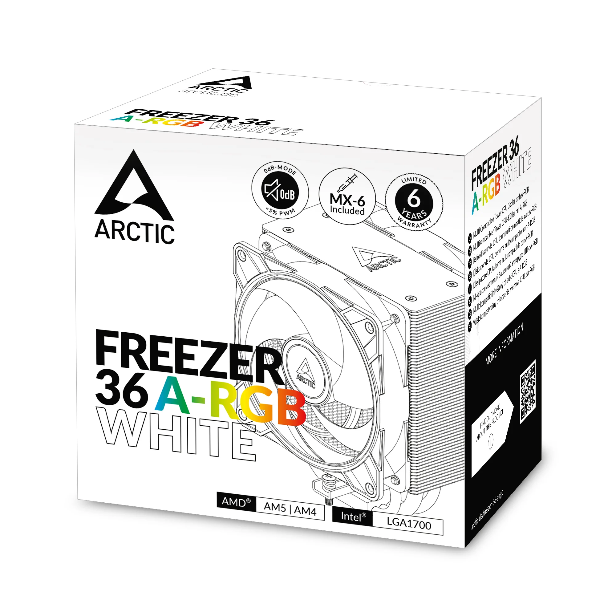 Arctic Freezer 36 A-RGB Multi Compatible Tower CPU Cooler with A-RGB (Black, White) - Image 15
