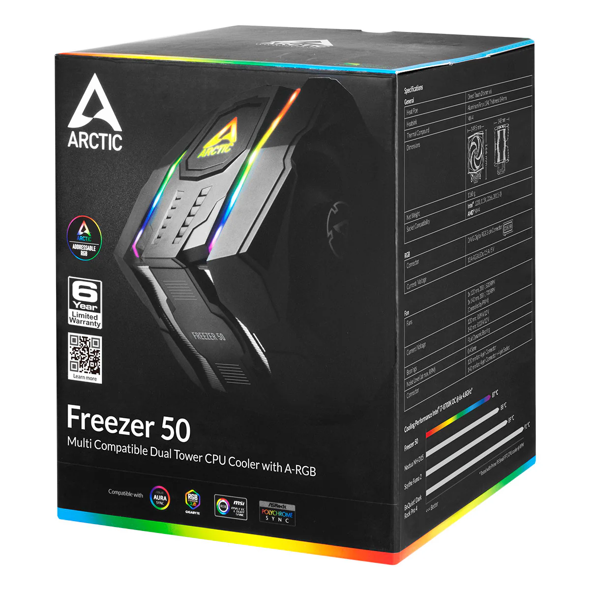 Arctic Freezer 50 Multi Compatible Dual Tower CPU Cooler with A-RGB - LGA1700 Kit included (ACFRE00080A) - Image 11