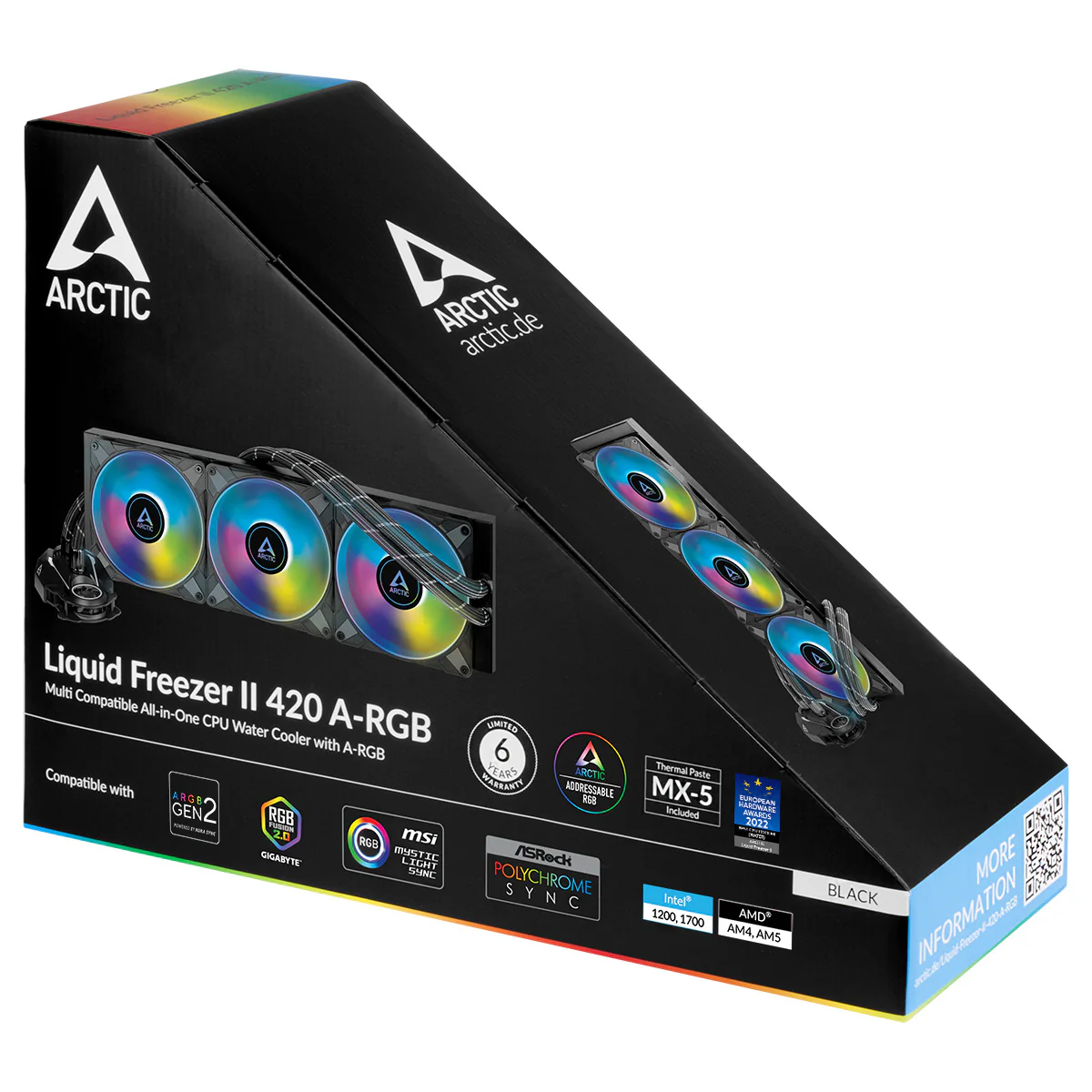 Arctic Liquid Freezer II 420 A-RGB Multi Compatible AIO CPU Water Cooler (Black) (ACFRE00109A) - Image 5