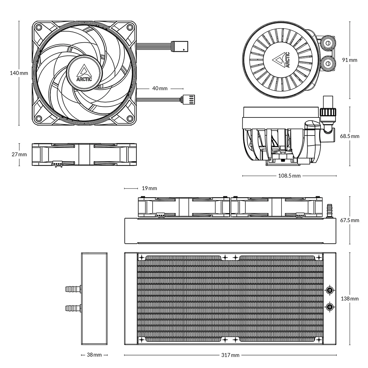 Arctic Liquid Freezer III 280 A-RGB Multi Compatible AIO CPU Water Cooler (Black, White) (ACFRE00143A, ACFRE00151A) - Image 17