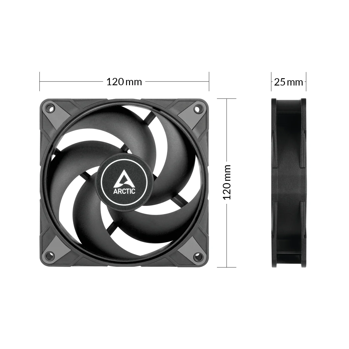 Arctic P12 Max 120mm High Speed PWM Single Fan (Black, White) - Image 6