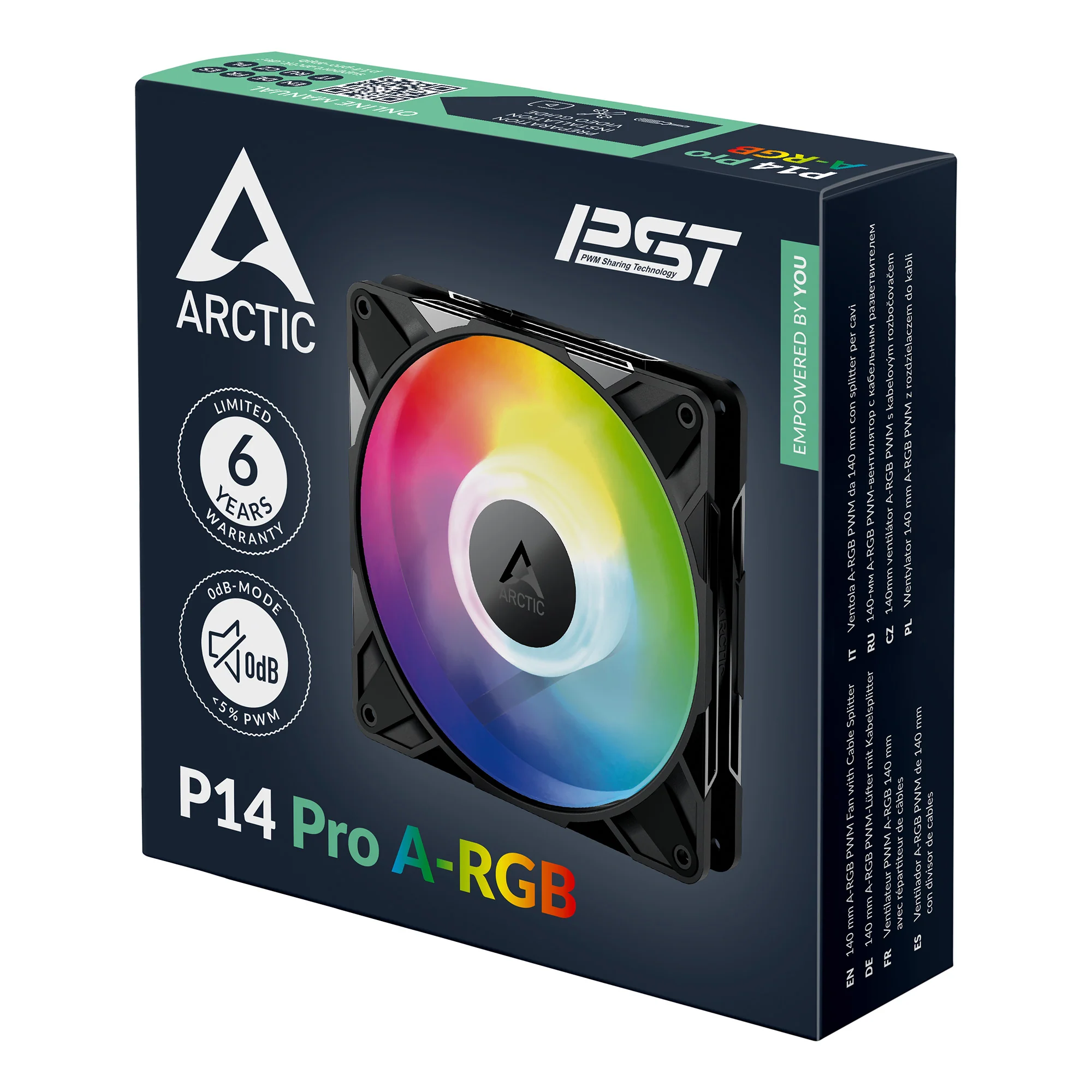 Arctic P14 Pro A-RGB 140 mm A-RGB PWM Single Fan with Cable Splitter (Black) (ACFAN00315A) - Image 7