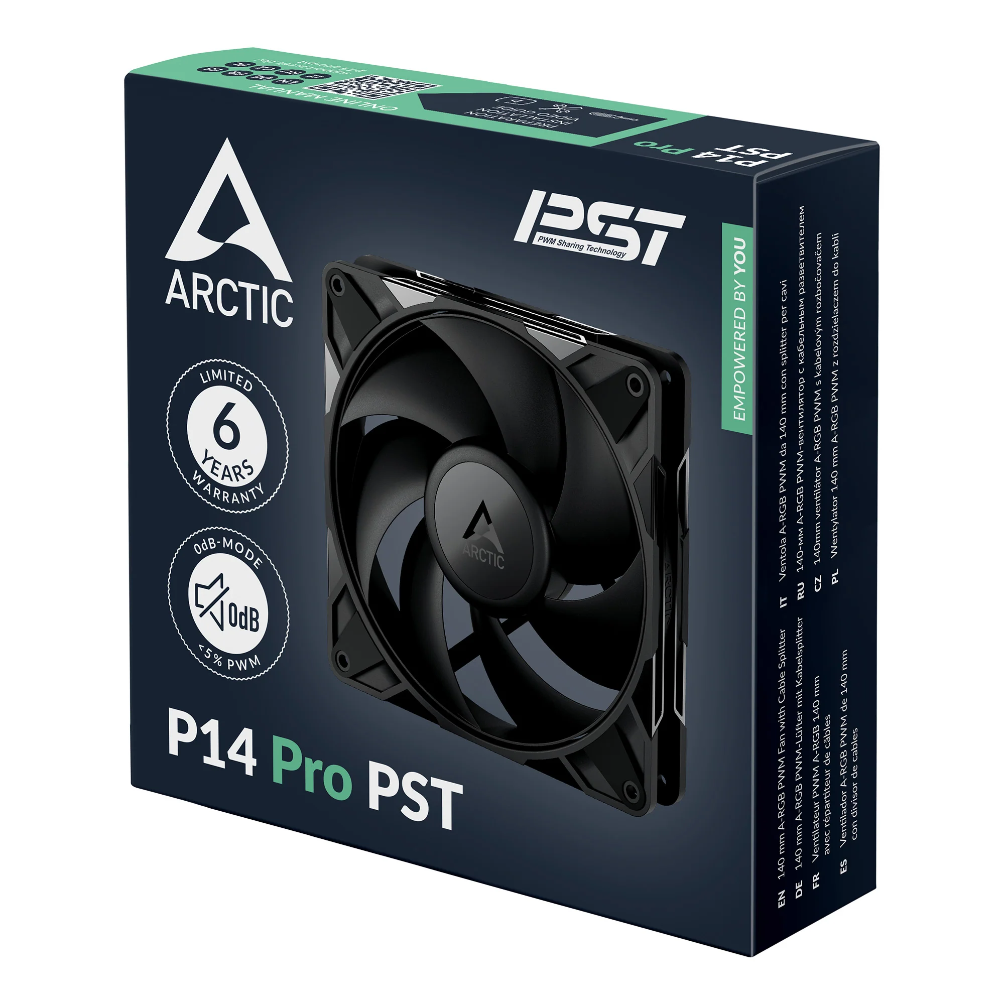 Arctic P14 Pro PST 140 mm PWM Single Fan with Cable Splitter (Black) (ACFAN00314A) - Image 6