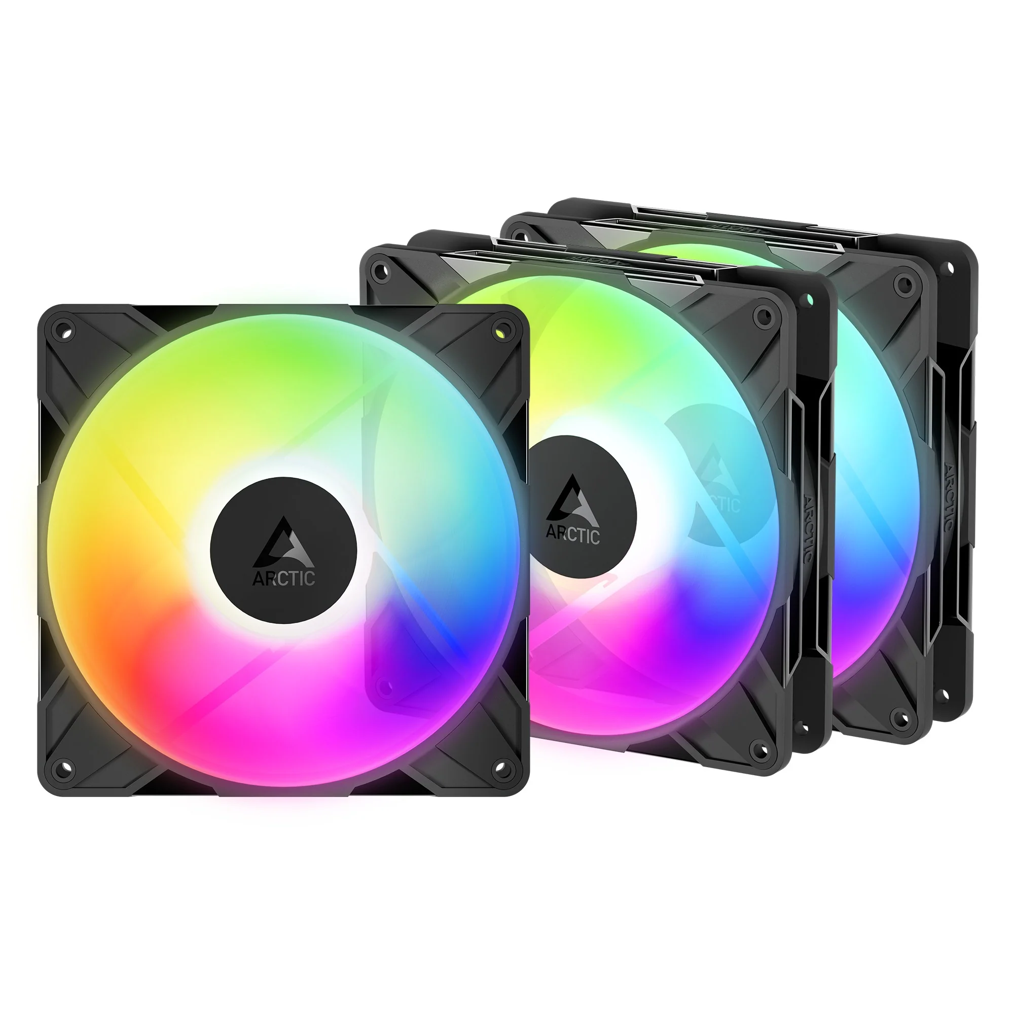 Arctic P14 Pro Reverse 140mm A-RGB PWM 3-Pack Fan with Cable Splitter (Black, White) (ACFAN00327A, ACFAN00328A) - Image 2