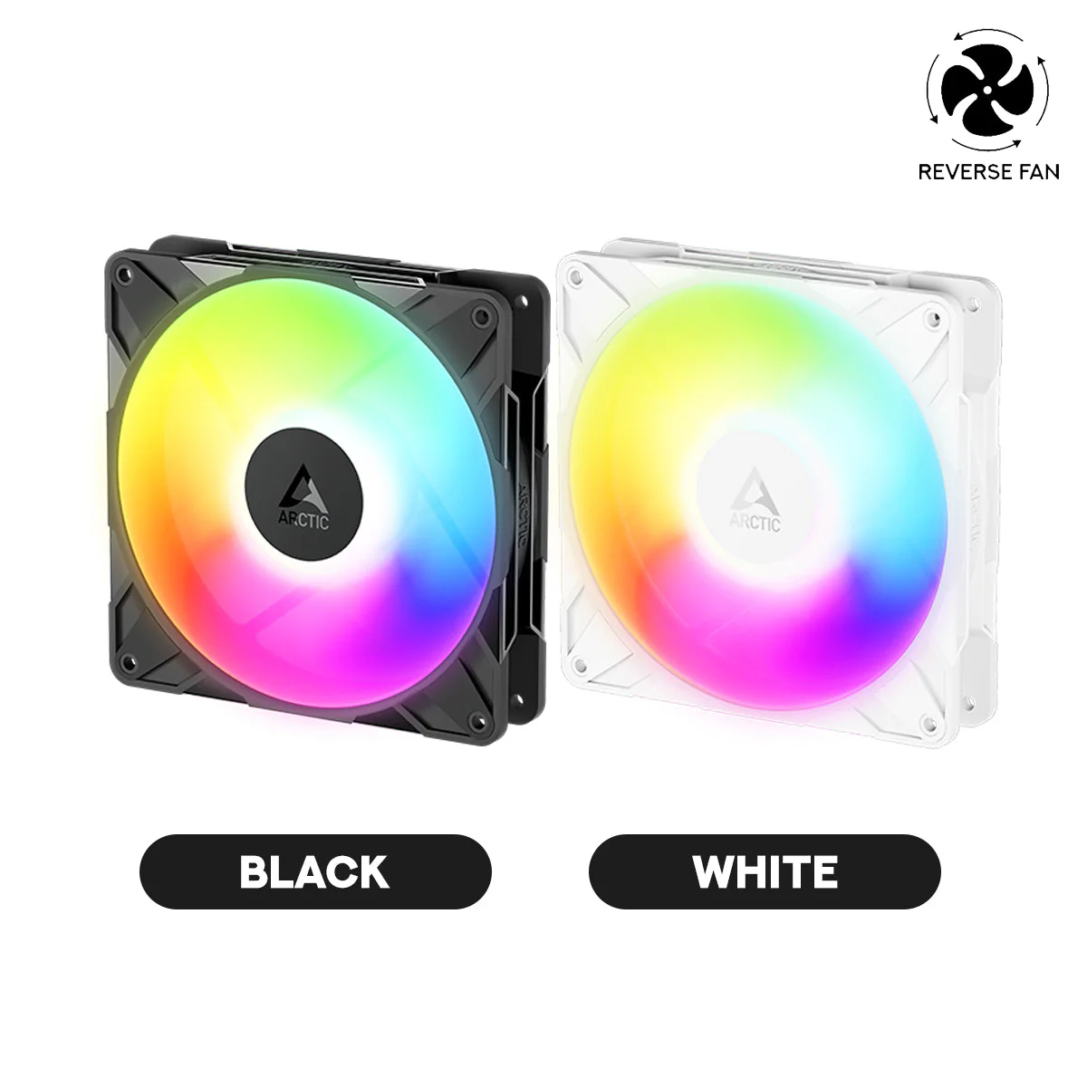 Arctic P14 Pro Reverse 140mm A-RGB PWM Single Fan with Cable Splitter (Black, White) (ACFAN00323A, ACFAN00324A)
