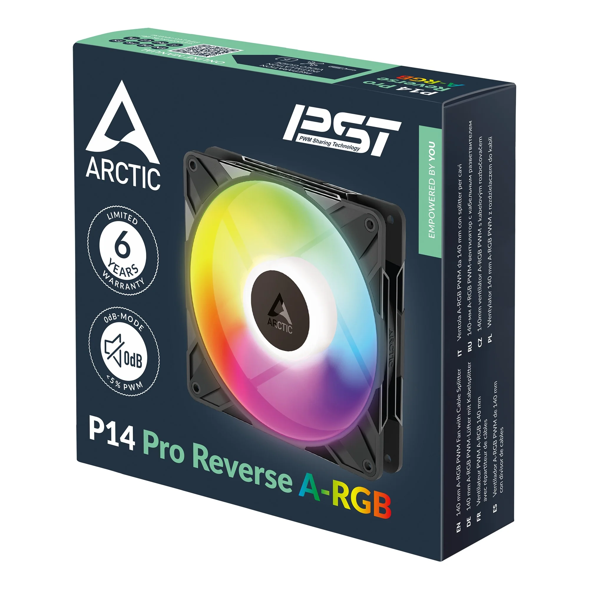 Arctic P14 Pro Reverse 140mm A-RGB PWM Single Fan with Cable Splitter (Black, White) (ACFAN00323A, ACFAN00324A) - Image 7