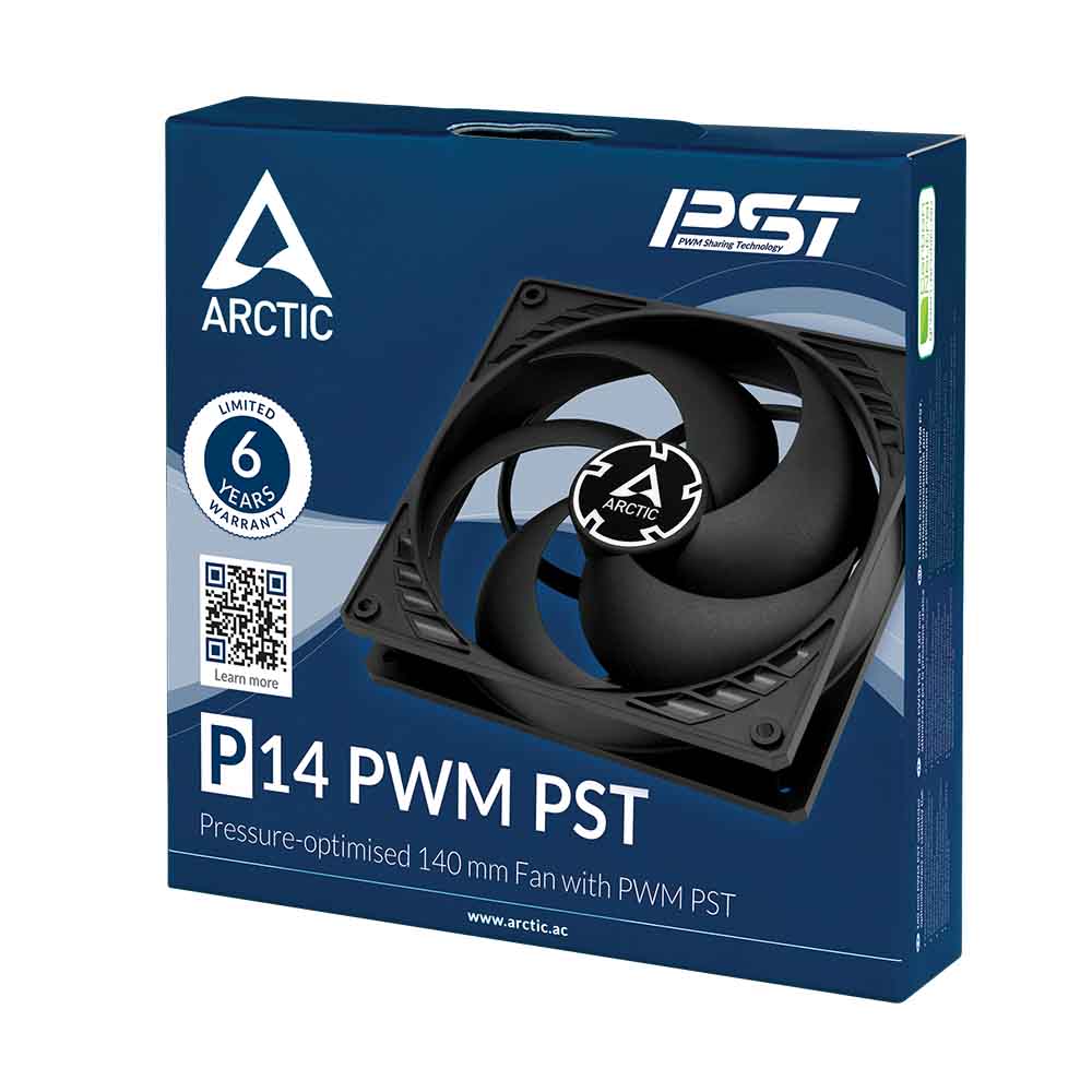 Arctic P14 PWM PST Pressure-Optimised 140mm Single Fan with PWM PST (Black) (ACFAN00125A) - Image 6