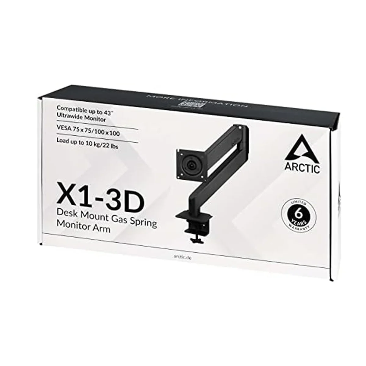 Arctic X1-3D Desk Mount Gas Spring Single Monitor Arm (AEMNT00062A) - Image 8