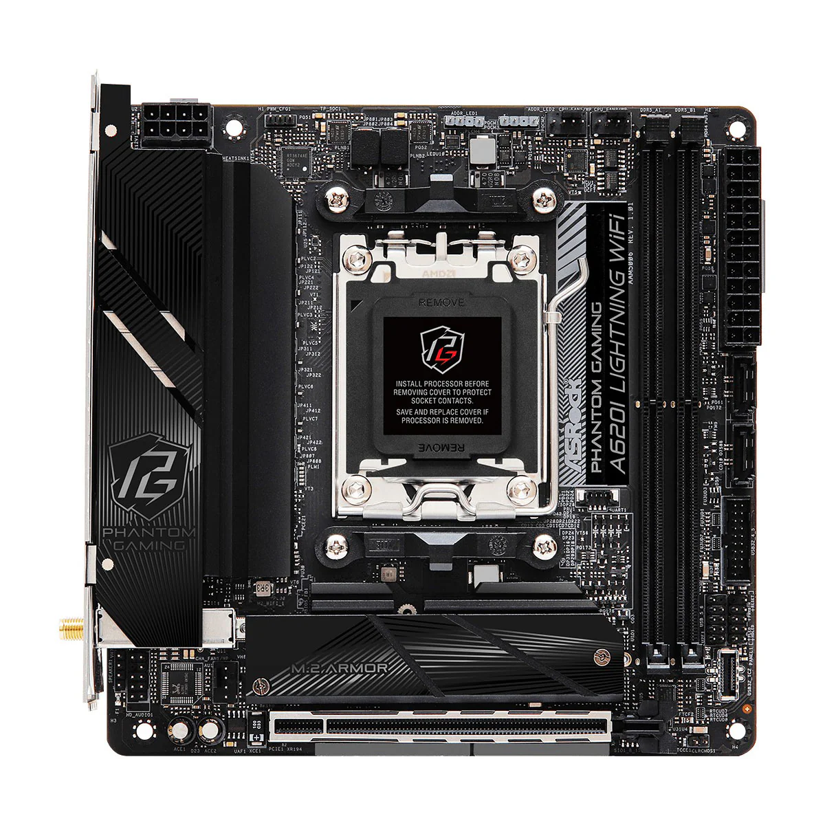 Asrock A620I Lightning Wifi DDR5 Phantom Gaming AM5 Motherboard - Image 2