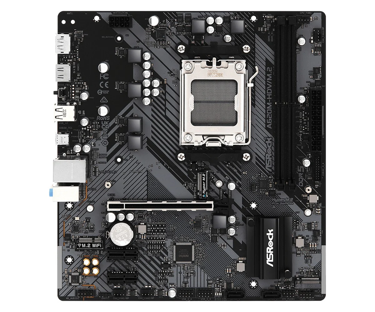 ASRock A620M-HDV/M.2 DDR5 Motherboard - Image 2