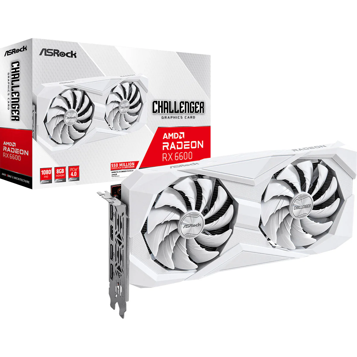 ASRock AMD Radeon RX 6600 Challenger 8GB GDDR6 Graphics Card (White) - Image 6