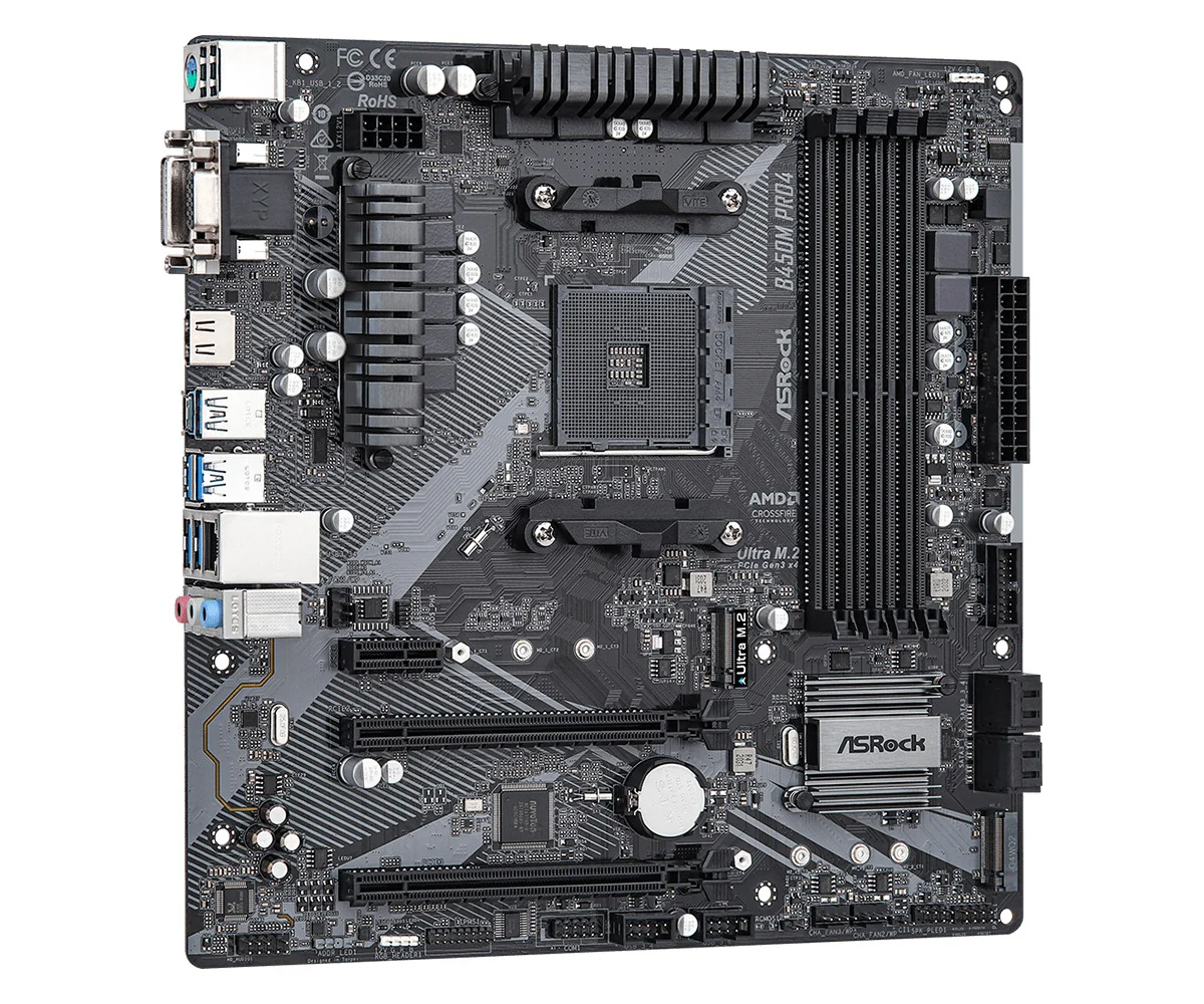 ASRock B450M PRO4 R2.0 DDR4 Motherboard - Image 4