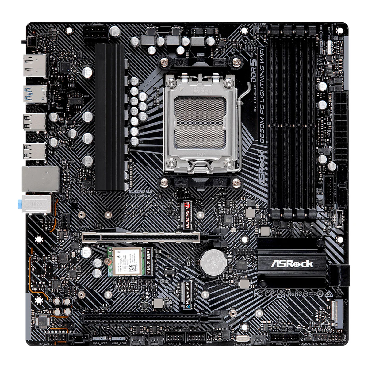 Asrock B650M PG Lightning Wifi DDR5 Phantom Gaming AM5 Motherboard - Image 3