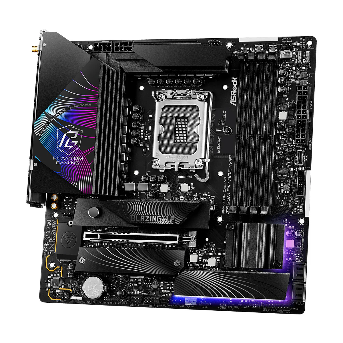 Asrock Phantom Gaming Z890M Riptide Wifi Intel Motherboard - Image 4